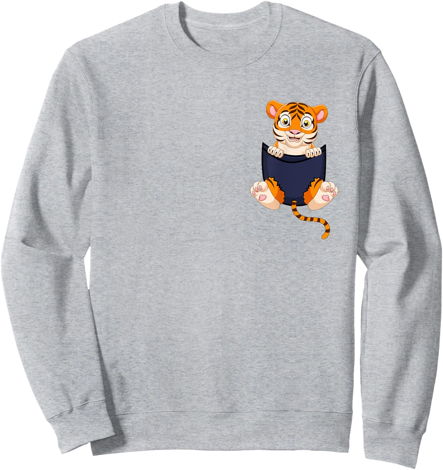 Cute Baby Tiger Pocket Shirt for Kids Tiger Cub Sweatshirt - Sweatshirt | Ash