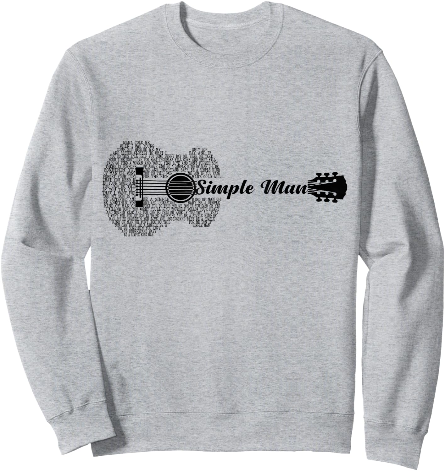 Simple Man Music Guitar L:over Guitar Shape Sweatshirt - Sweatshirt | Ash