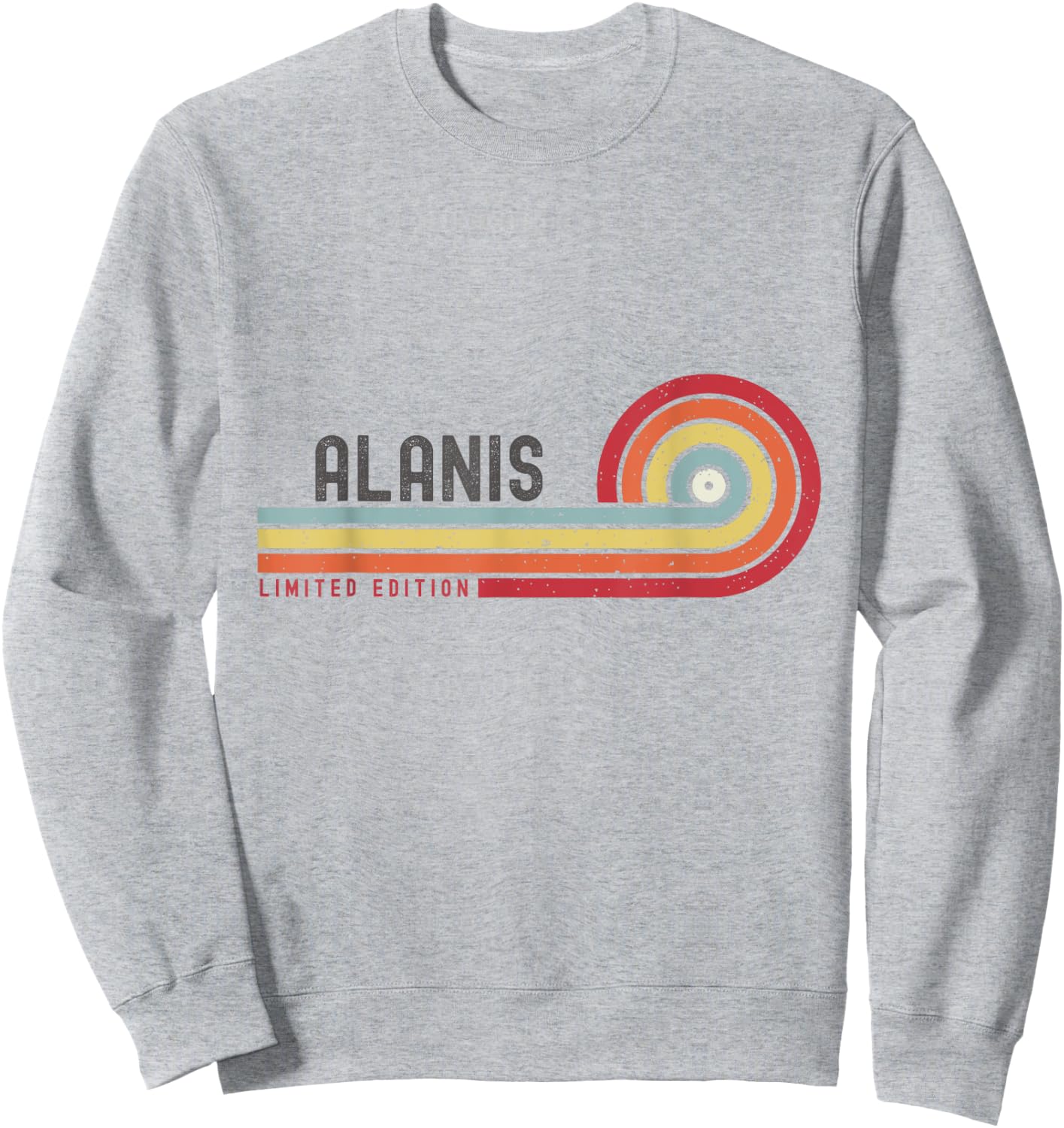 I Love Alanis Personalized Retro Sunset First Name Sweatshirt - Sweatshirt | Ash