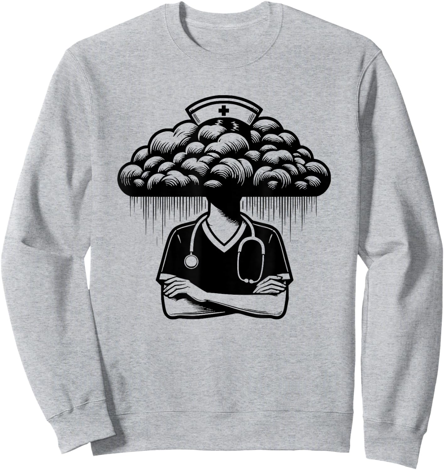 Medical School Nurse Nursing Black Cloud Sweatshirt - Sweatshirt | Ash
