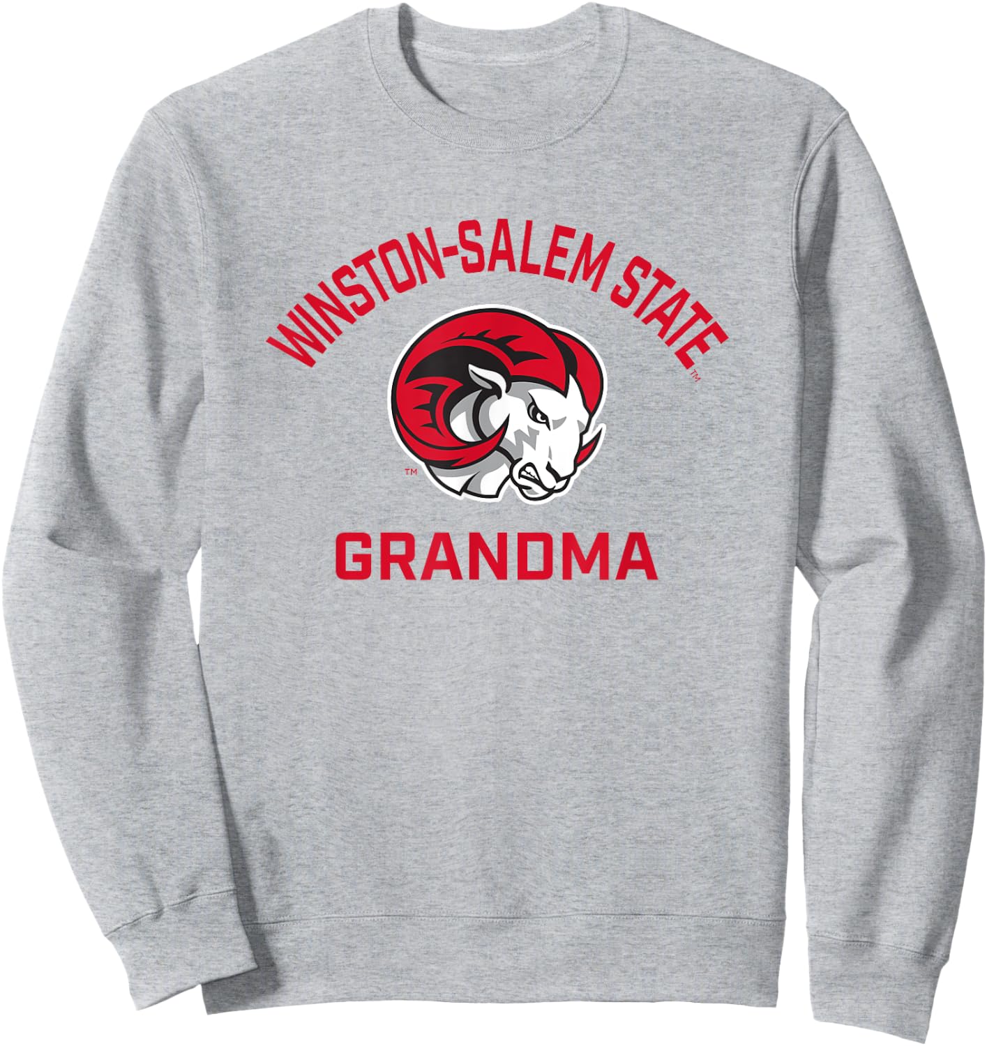 Winston-Salem State University WSSU Rams Arched Grandma Sweatshirt - Sweatshirt | Ash