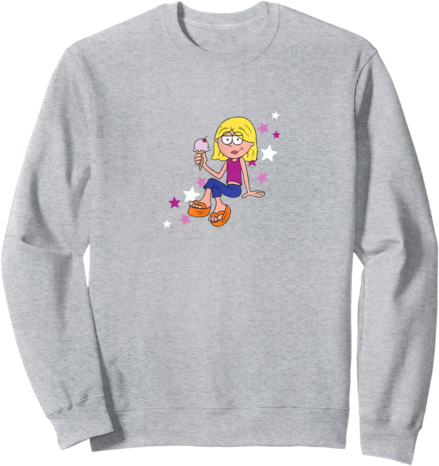 Disney Lizzy McGuire Iconic Cool Lil Lizzie Star Chest Logo Sweatshirt - Sweatshirt | Ash
