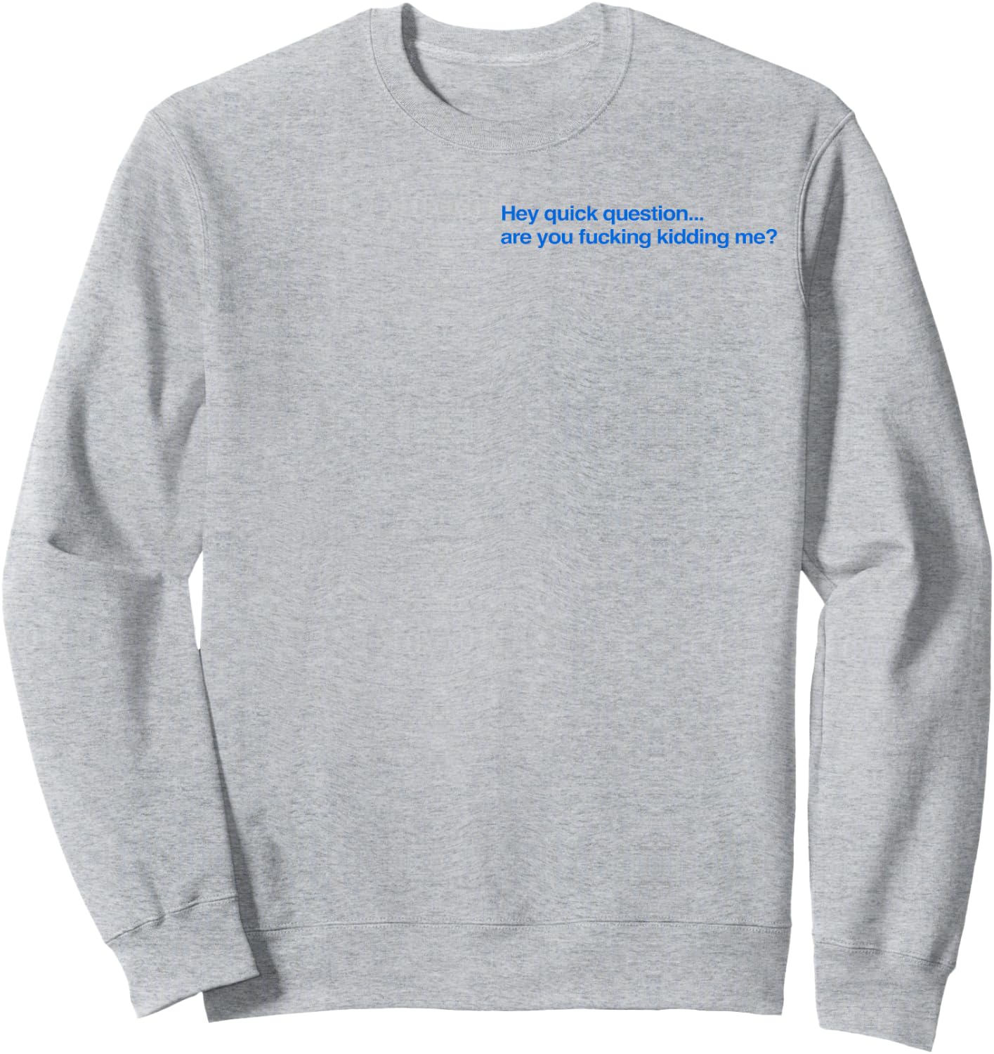 Hey Quick Question are You Fcking Kidding Me Funny Sweatshirt - Sweatshirt | Ash