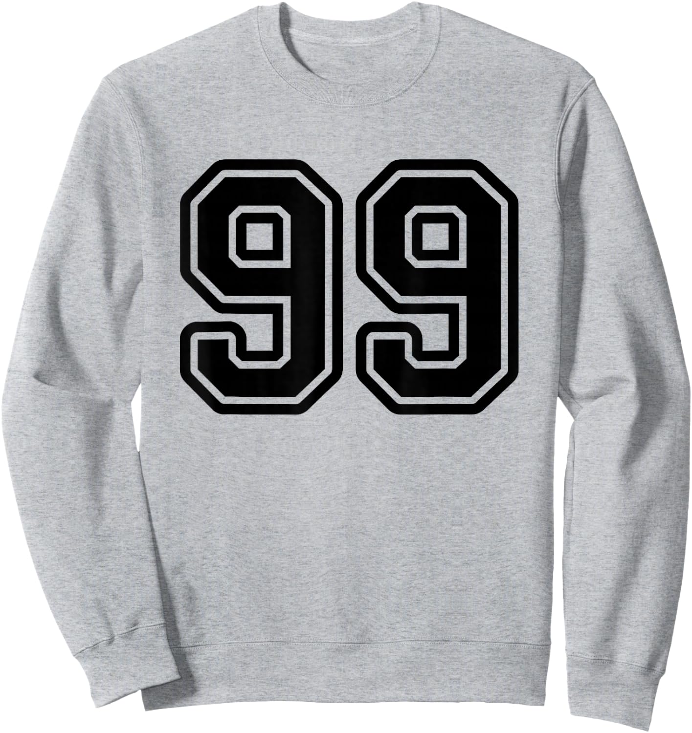 Black Sports Team Number 99 Sweatshirt - Sweatshirt | Ash