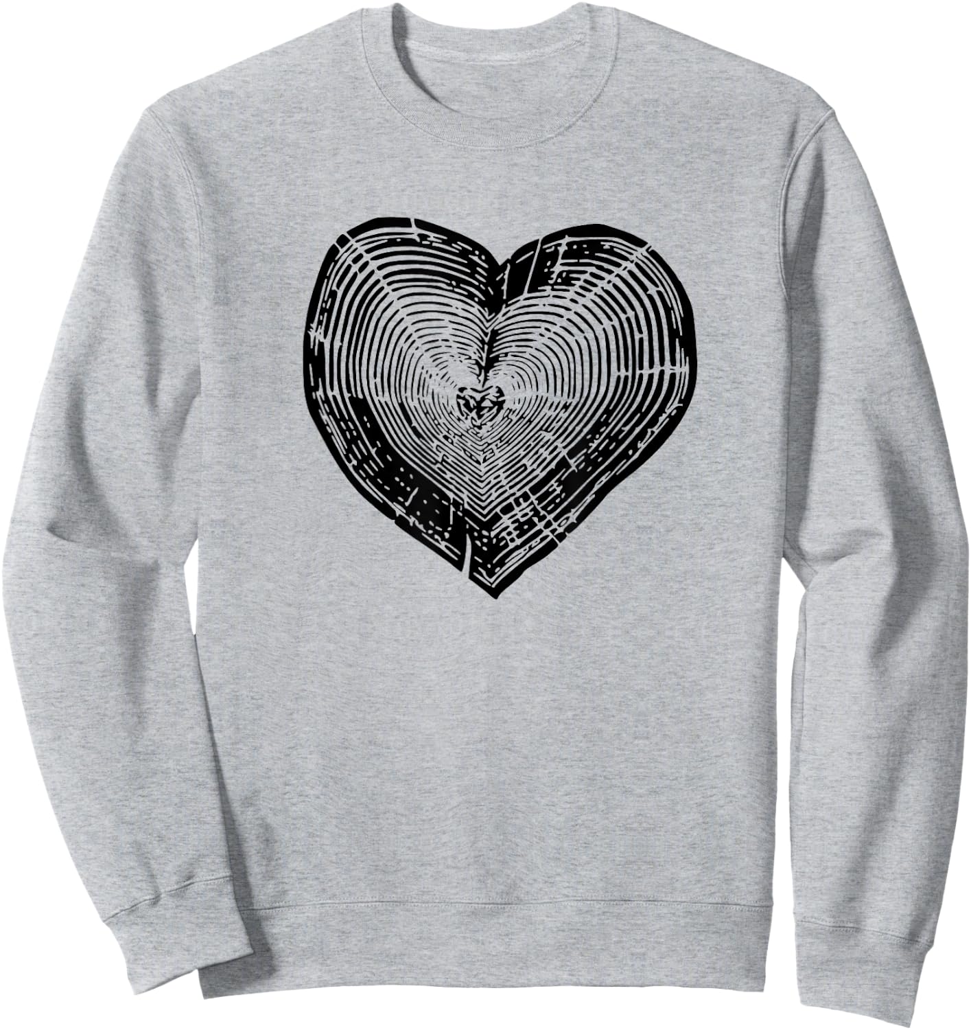 Outdoor Nature Lover Tree Ring Heart Earth Day Sweatshirt - Sweatshirt | Ash