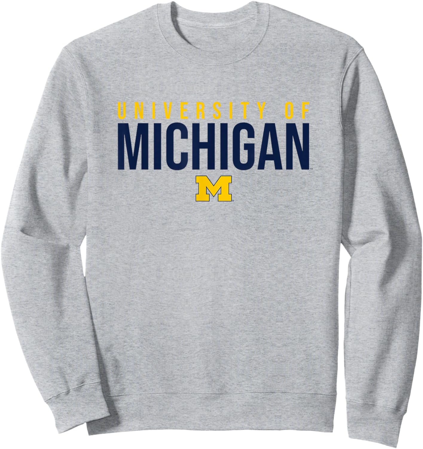 University of Michigan Wolverines U of M Stacked Sweatshirt - Sweatshirt | Ash