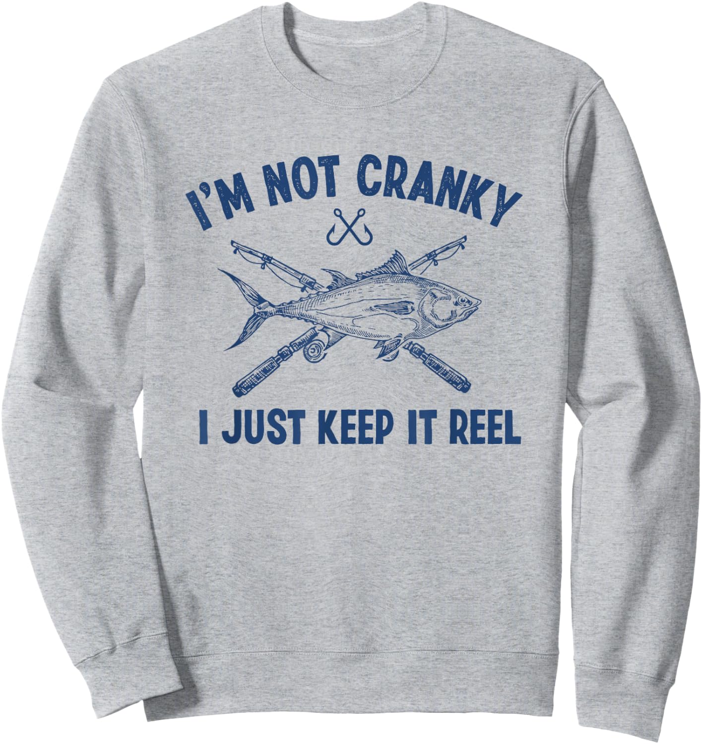 Fishtastic Funny Cranky Fishing Fisherman , Small, Grey Sweatshirt - Sweatshirt | Ash