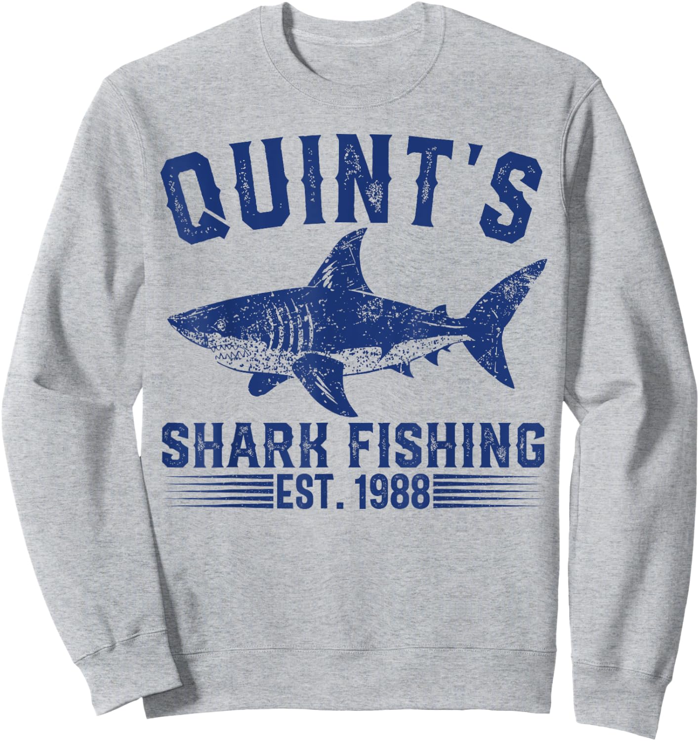 Vintage Quint's Shark Fishing 1988 Retro Fisher Birthday Sweatshirt - Sweatshirt | Ash