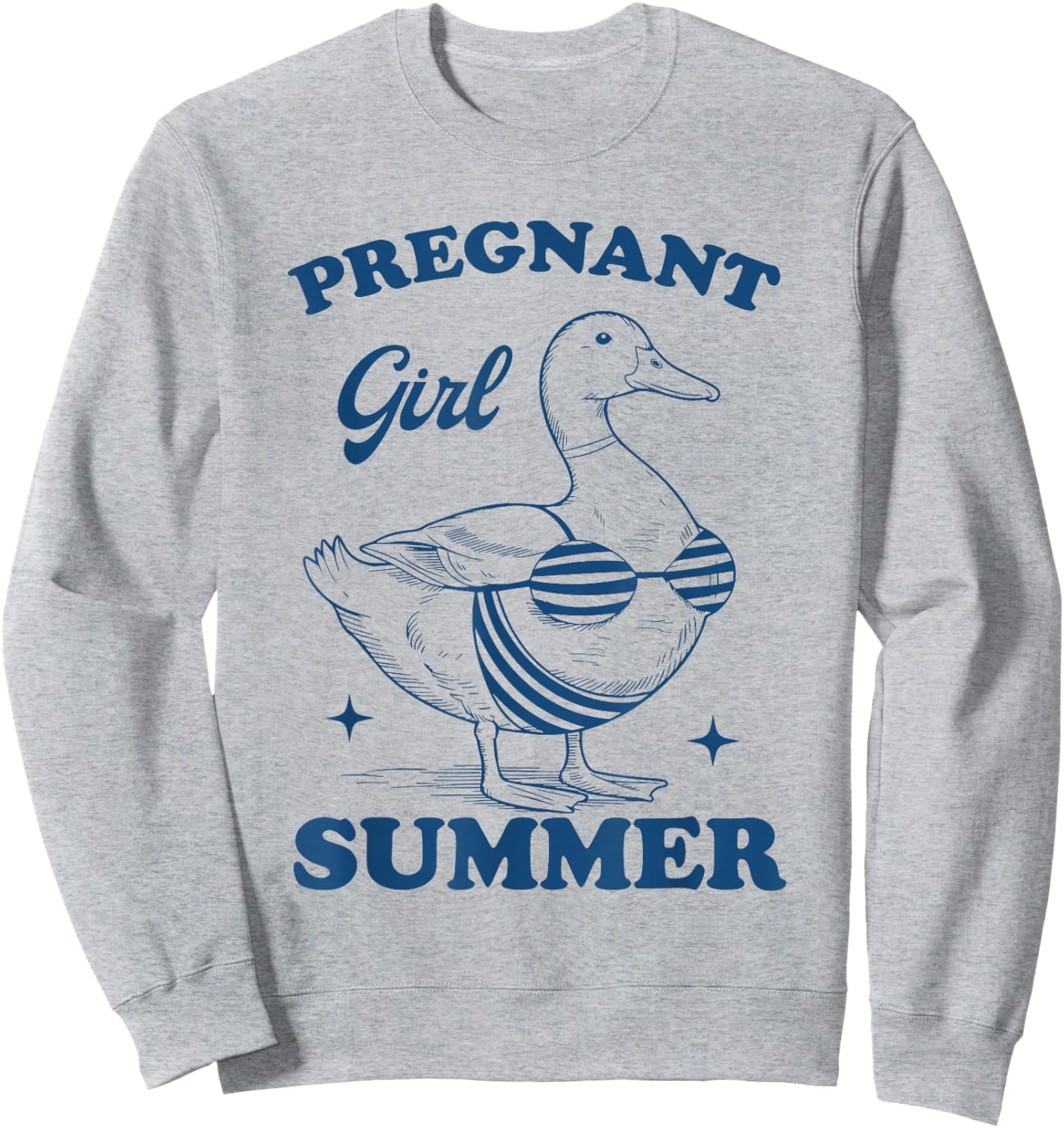 Pregnant Girl Summer Funny Baby Announcement Goose Mom Sweatshirt - Sweatshirt | Ash