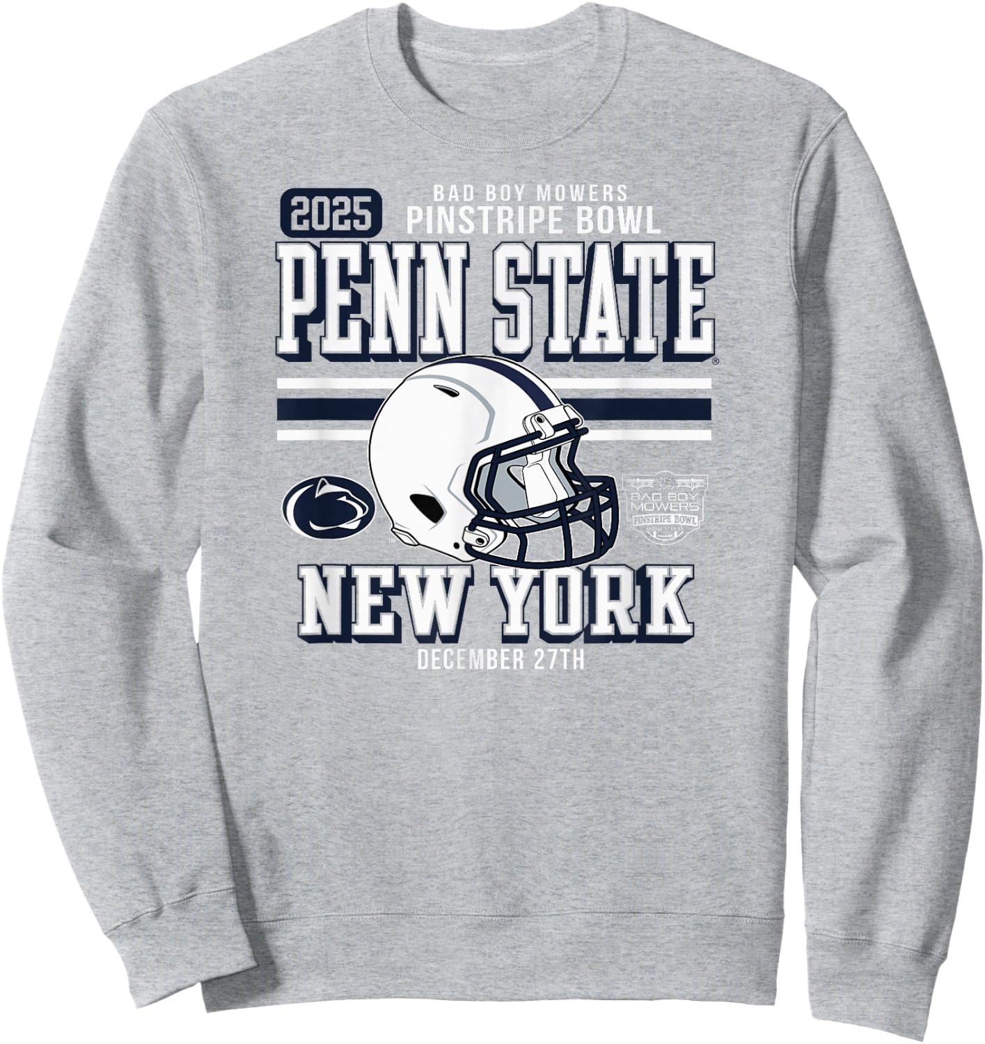 Penn State Nittany Lions Pinstripe Bowl 2025 Football Gray Sweatshirt - Sweatshirt | Ash