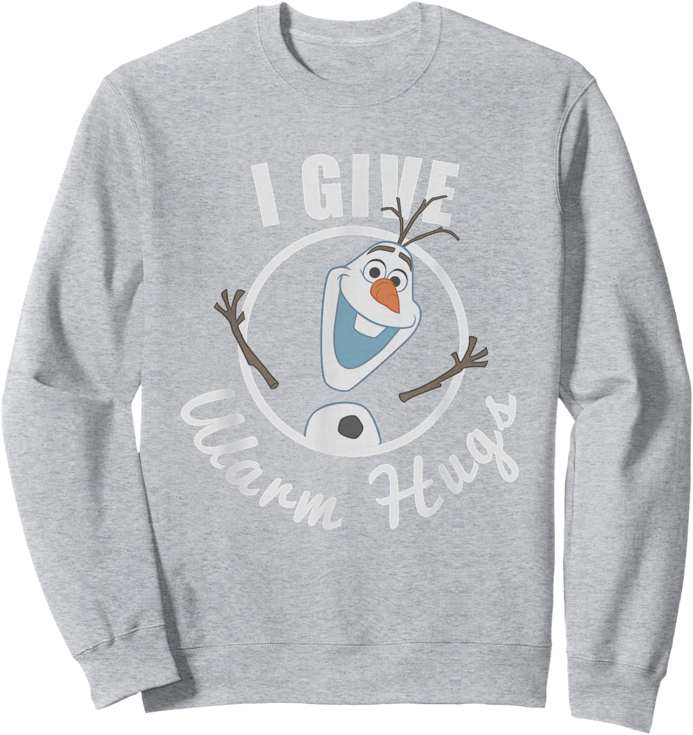 Disney Frozen I Give Warm Hugs Olaf Portrait Vintage Sweatshirt - Sweatshirt | Ash