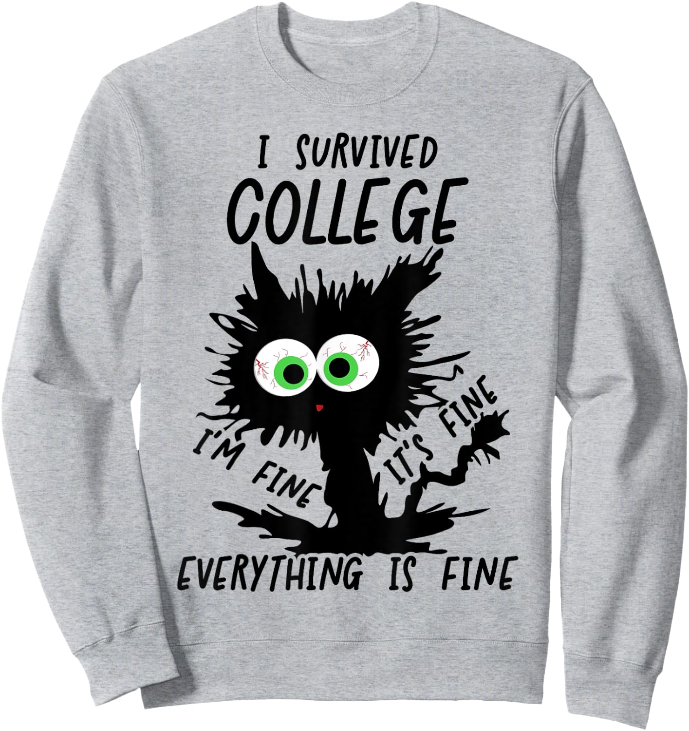 Funny College Grad 2025 I Survived College Sweatshirt - Sweatshirt | Ash