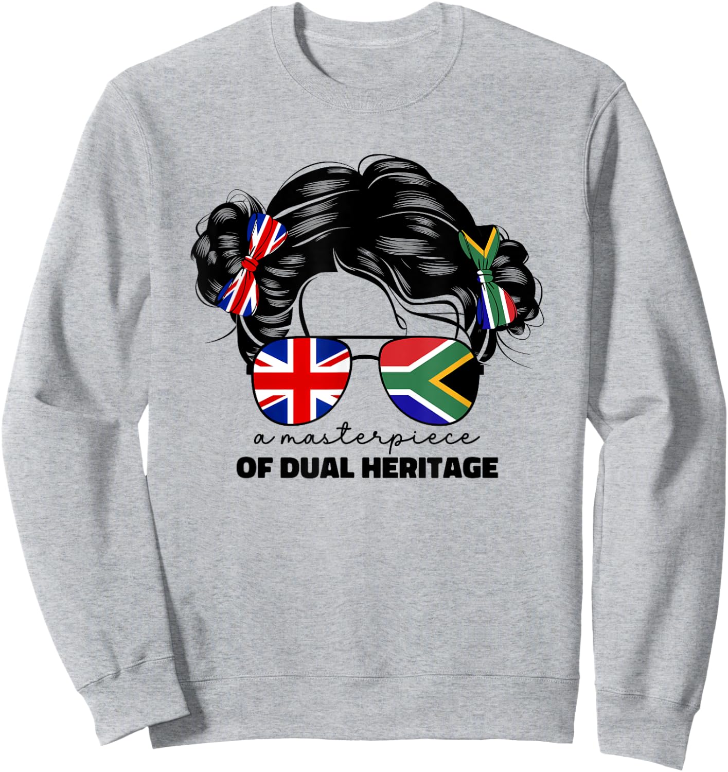 Kids Half Britain And South African UK British South Africa Sweatshirt - Sweatshirt | Ash