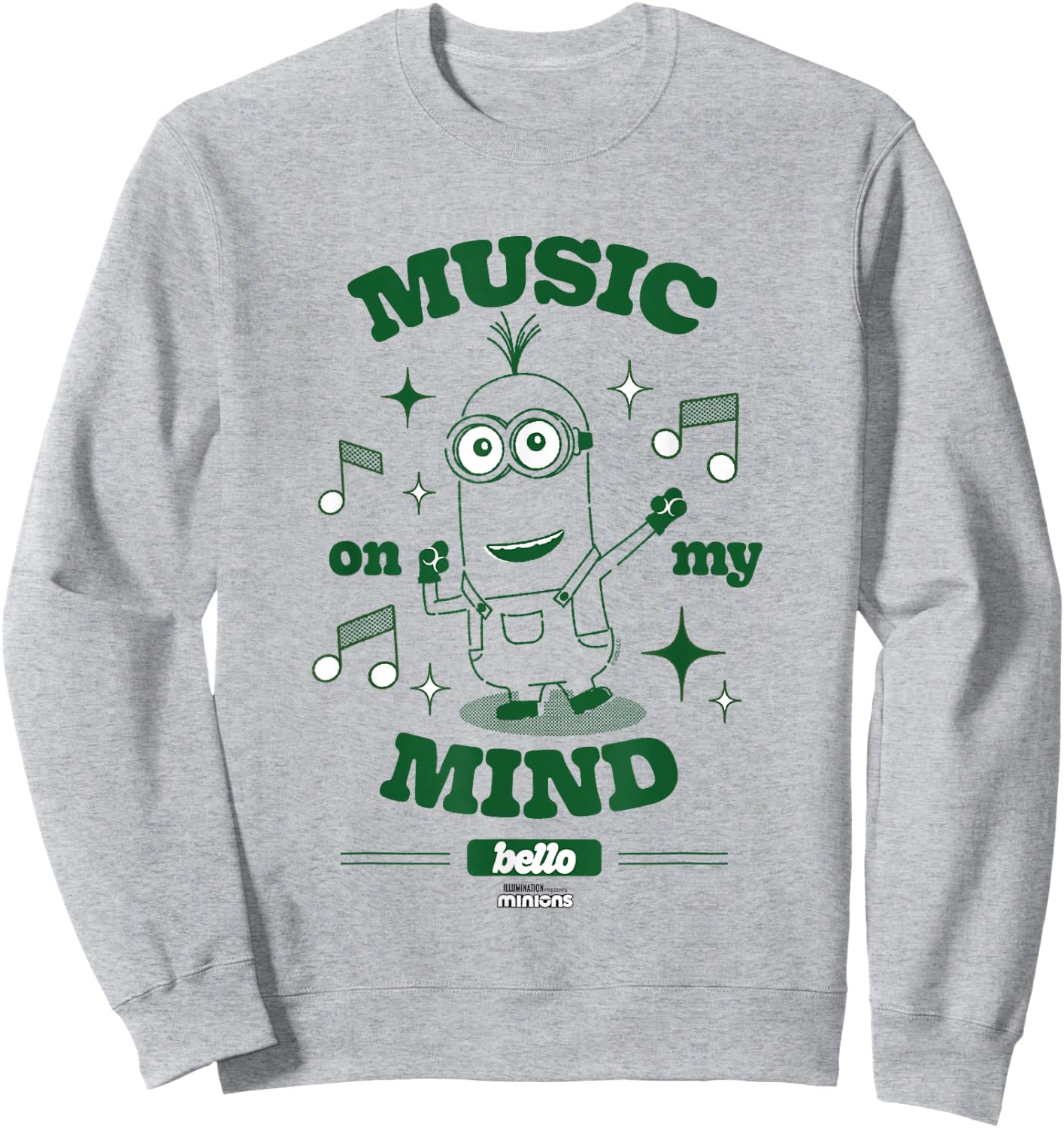Minions Music On My Mind Bello Minion Dance Party Sweatshirt - Sweatshirt | Ash