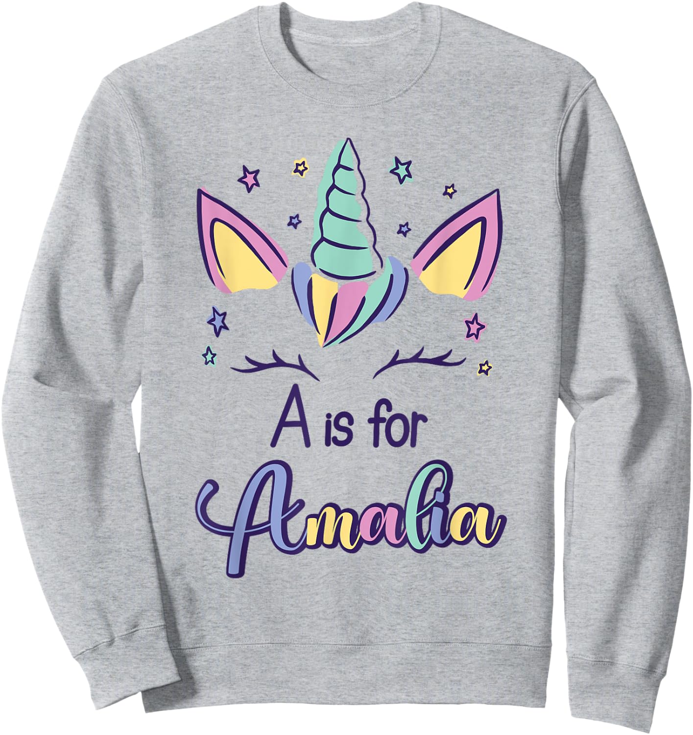 First Name Amalia Personalized A Is For Amalia Sweatshirt - Sweatshirt | Ash