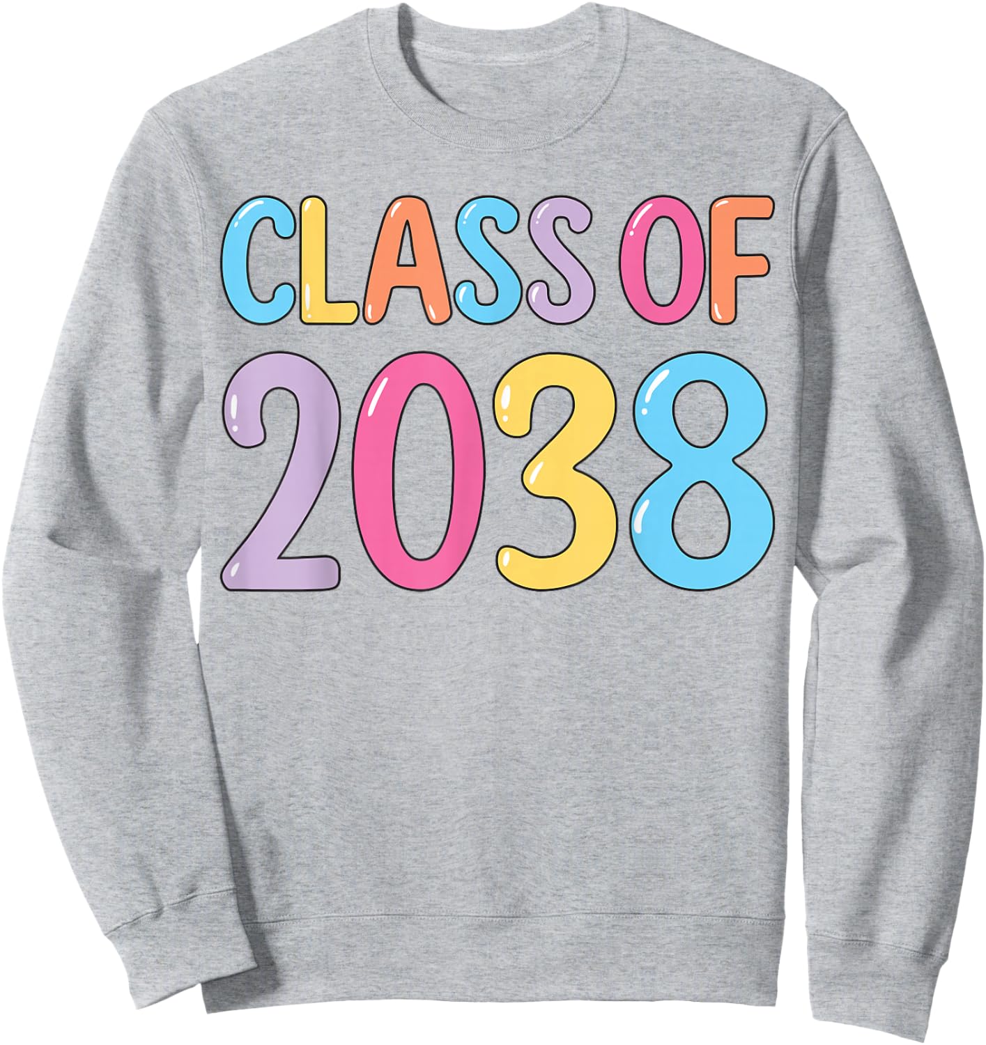 Class of 2038 Grow With Me Pre-K to 12 Handprints On Back Sweatshirt - Sweatshirt | Ash