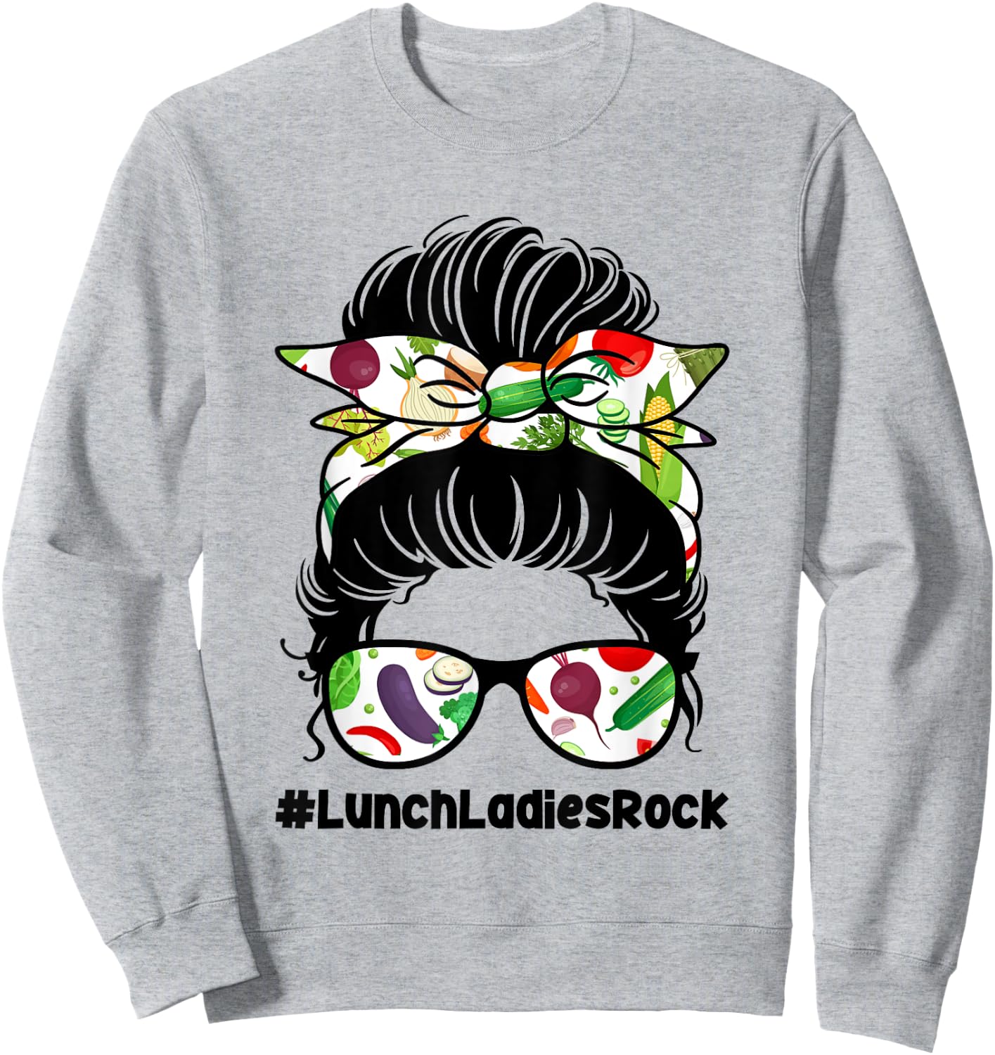 Lunch Ladies Rock Food Service School Cafeteria Worker Sweatshirt - Sweatshirt | Ash