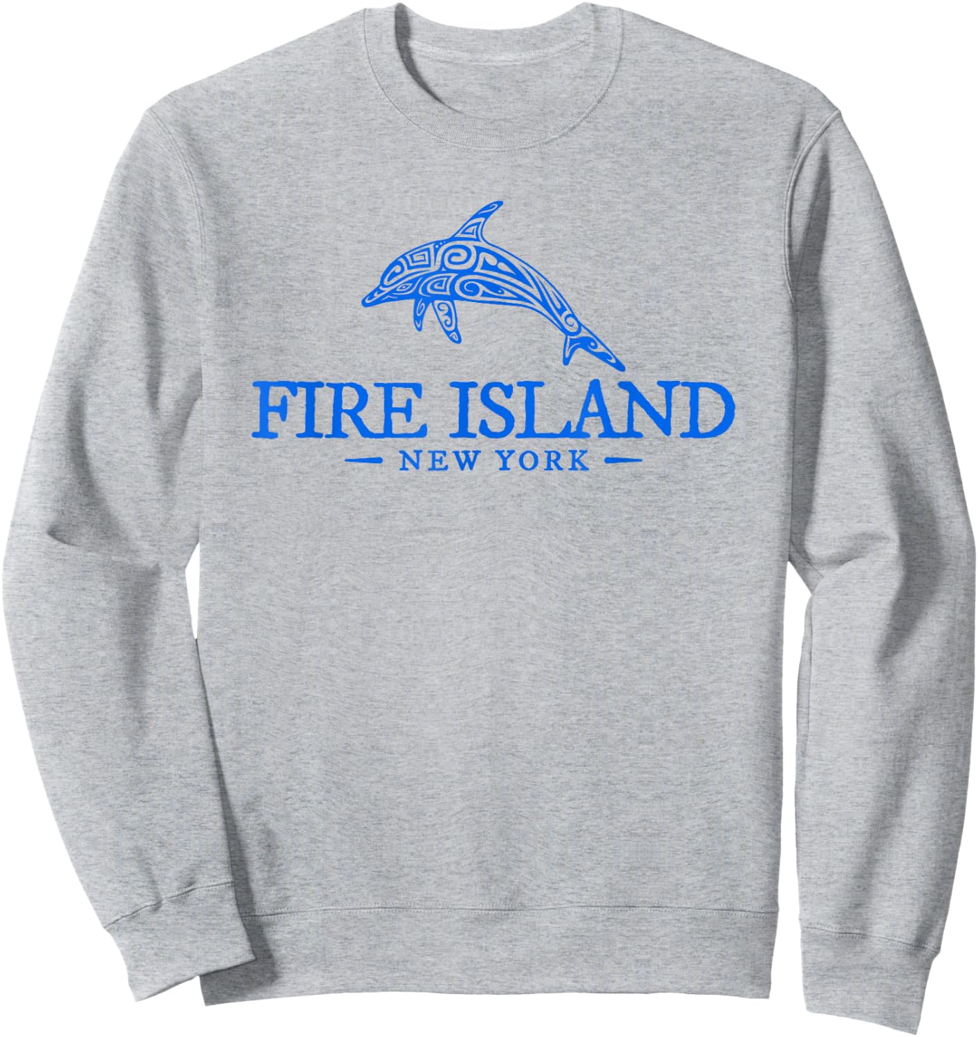 Fire Island New York Dolphin Women Beach Souvenir Sweatshirt - Sweatshirt | Ash