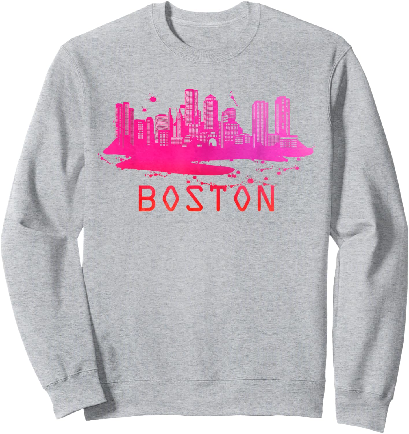 Modern Boston Cityscape - Boston Massachusetts Skyline Sweatshirt - Sweatshirt | Ash
