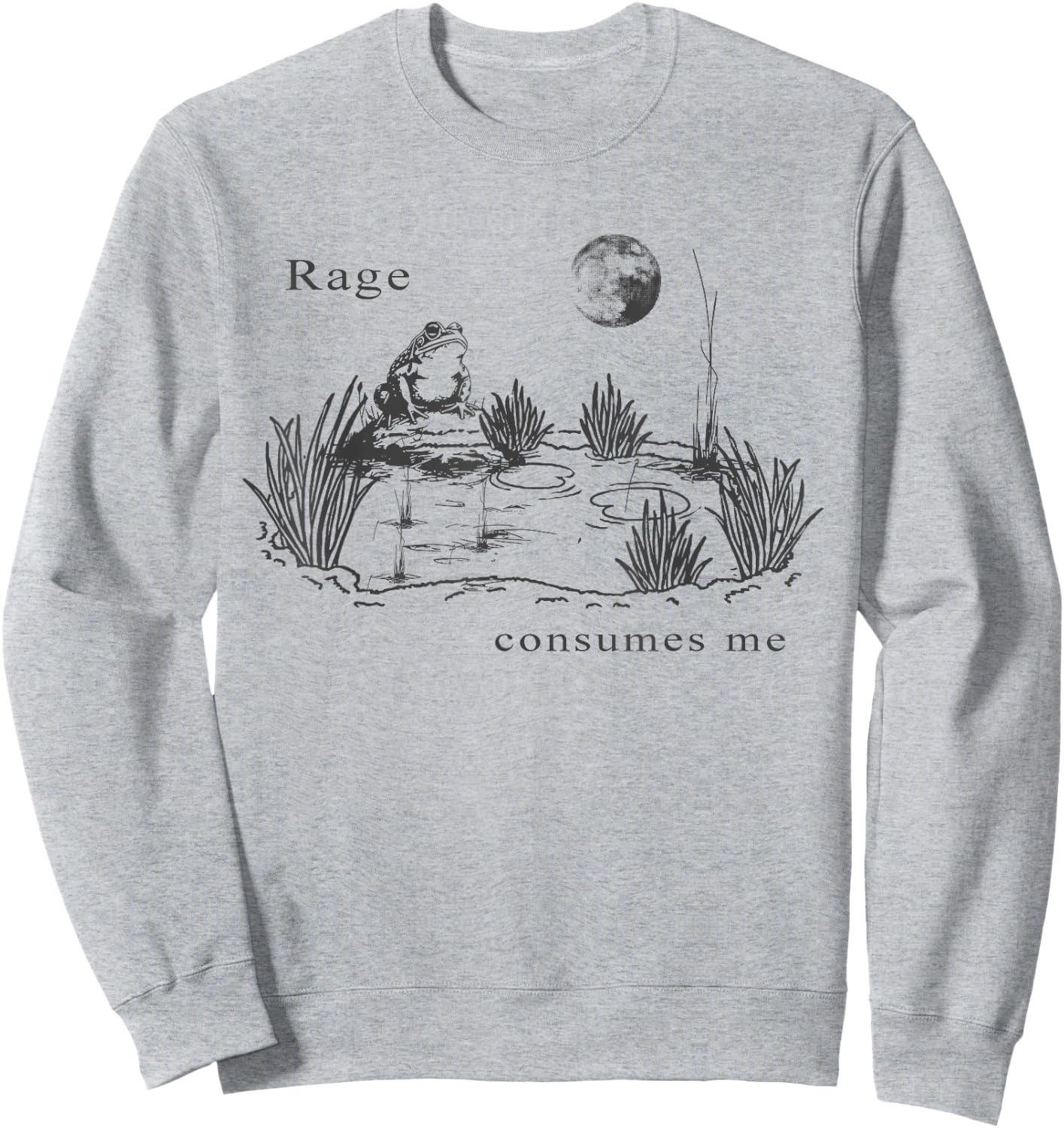 rage consumes me frog funny Vintage Frog nature Sweatshirt - Sweatshirt | Ash