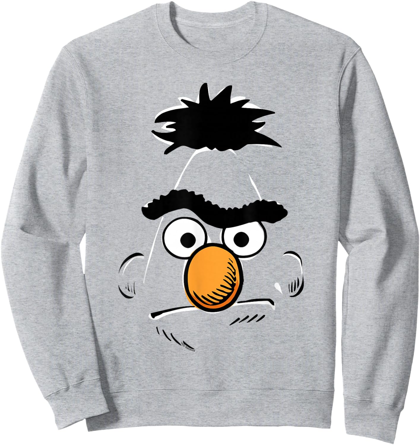 Sesame Street Bert Retro Sketch Face Halloween Costume Sweatshirt - Sweatshirt | Ash