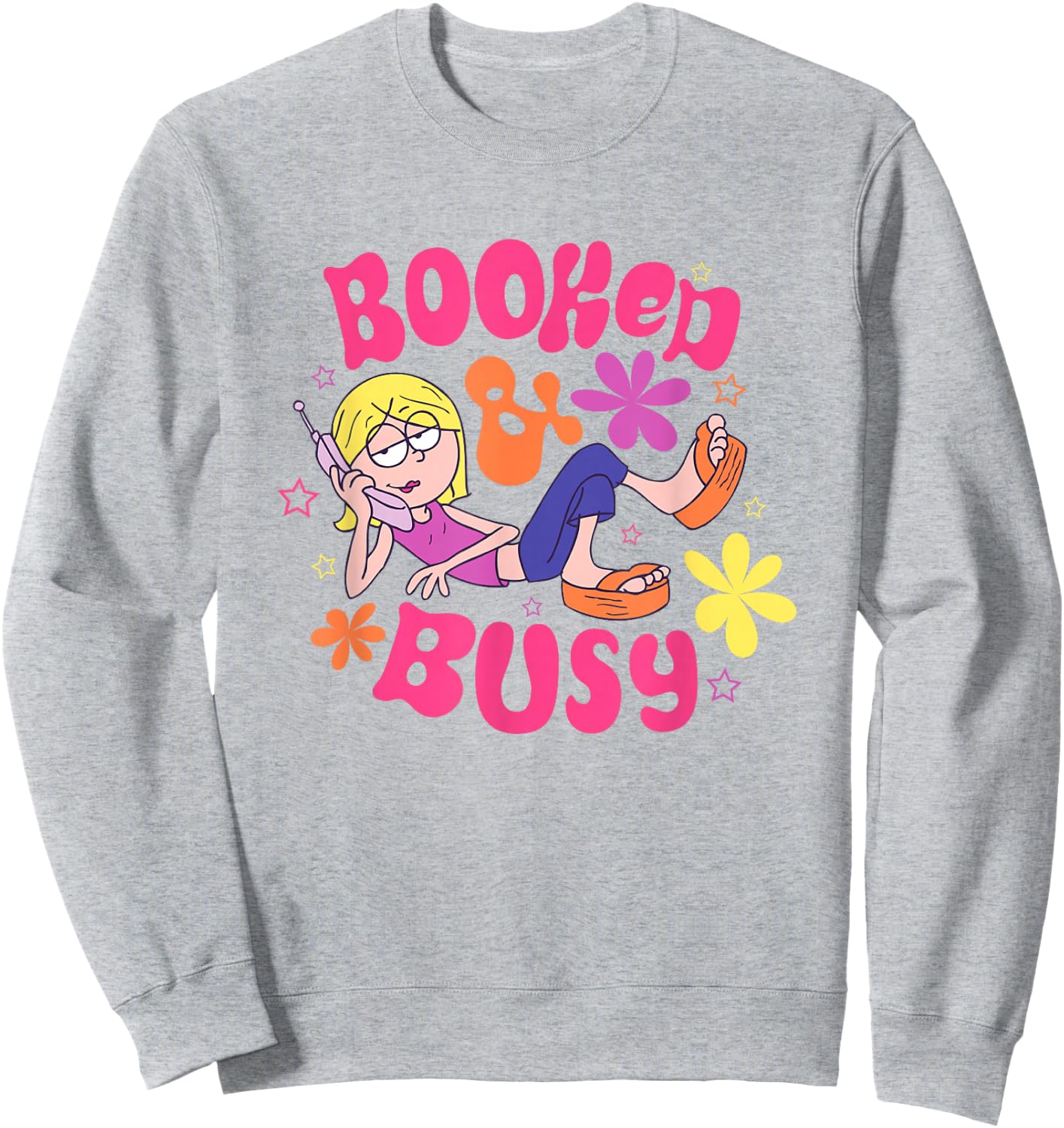 Disney Lizzy McGuire Cool Lizzie Boked & Busy Big Chest Logo Sweatshirt - Sweatshirt | Ash