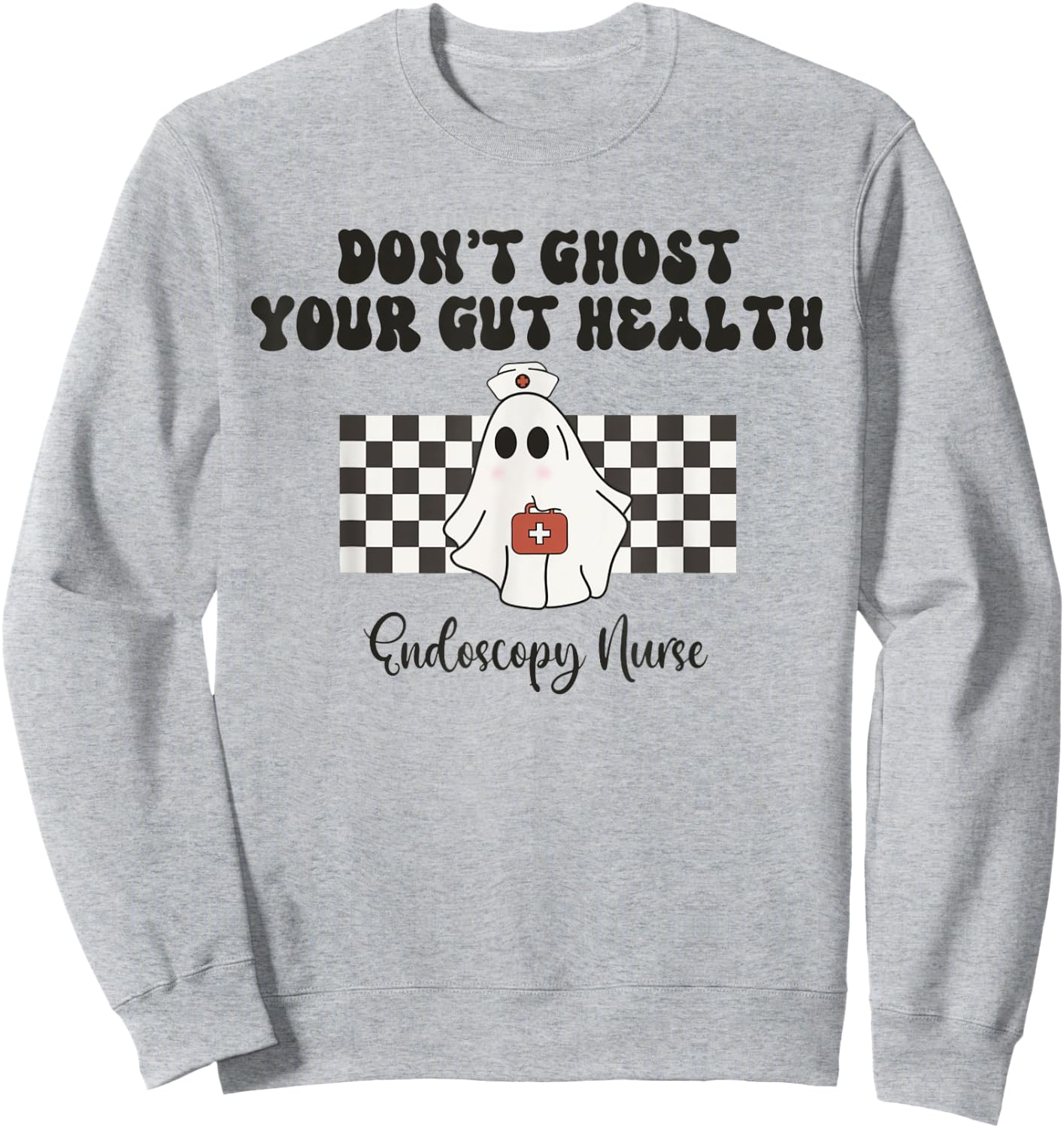 Endoscopy Nurse Halloween Ghosts Endoscopy Team GI Nurse Sweatshirt - Sweatshirt | Ash