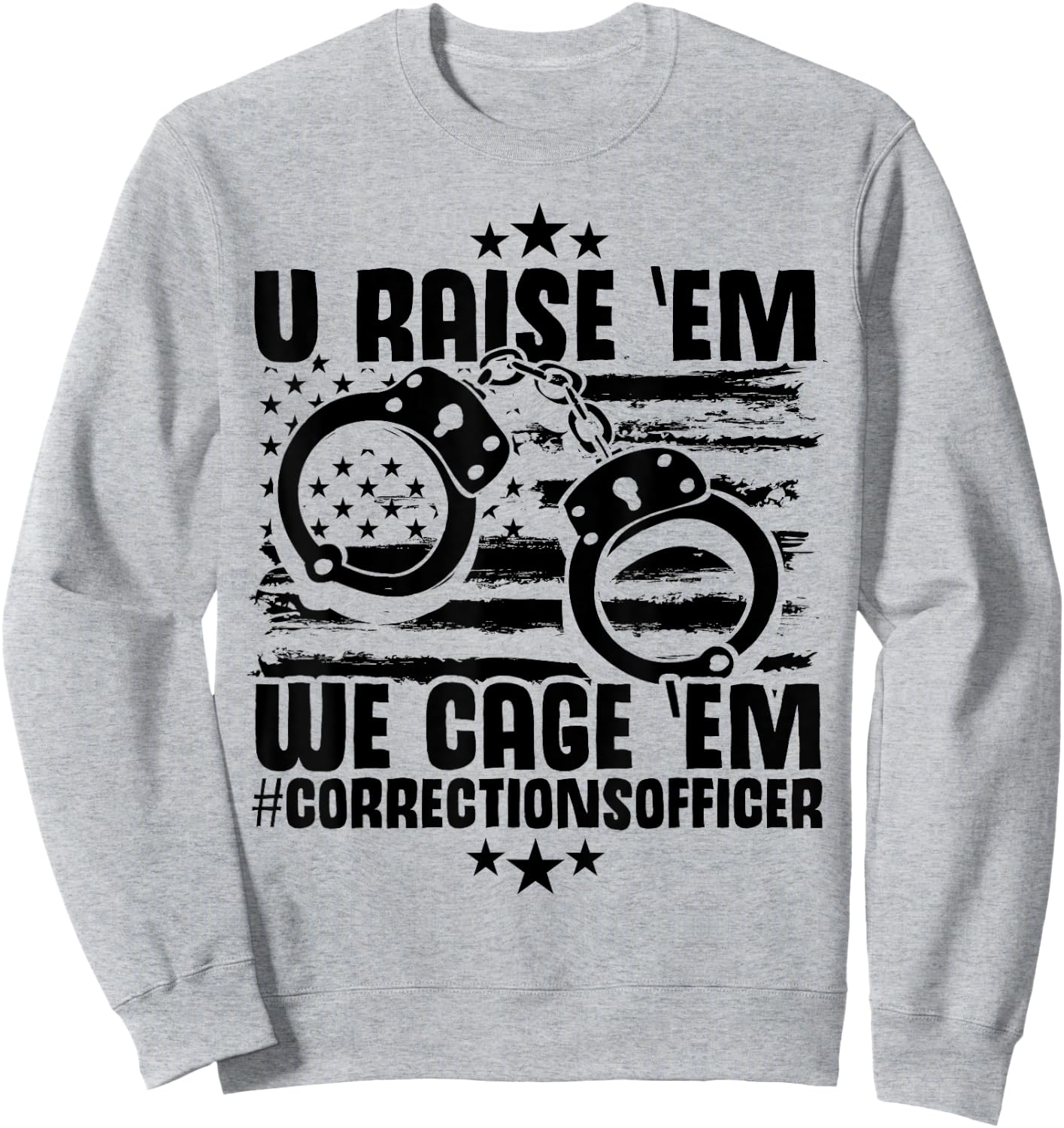 Corrections Decor Thin Silver Line Gear Correctional Officer Sweatshirt - Sweatshirt | Ash