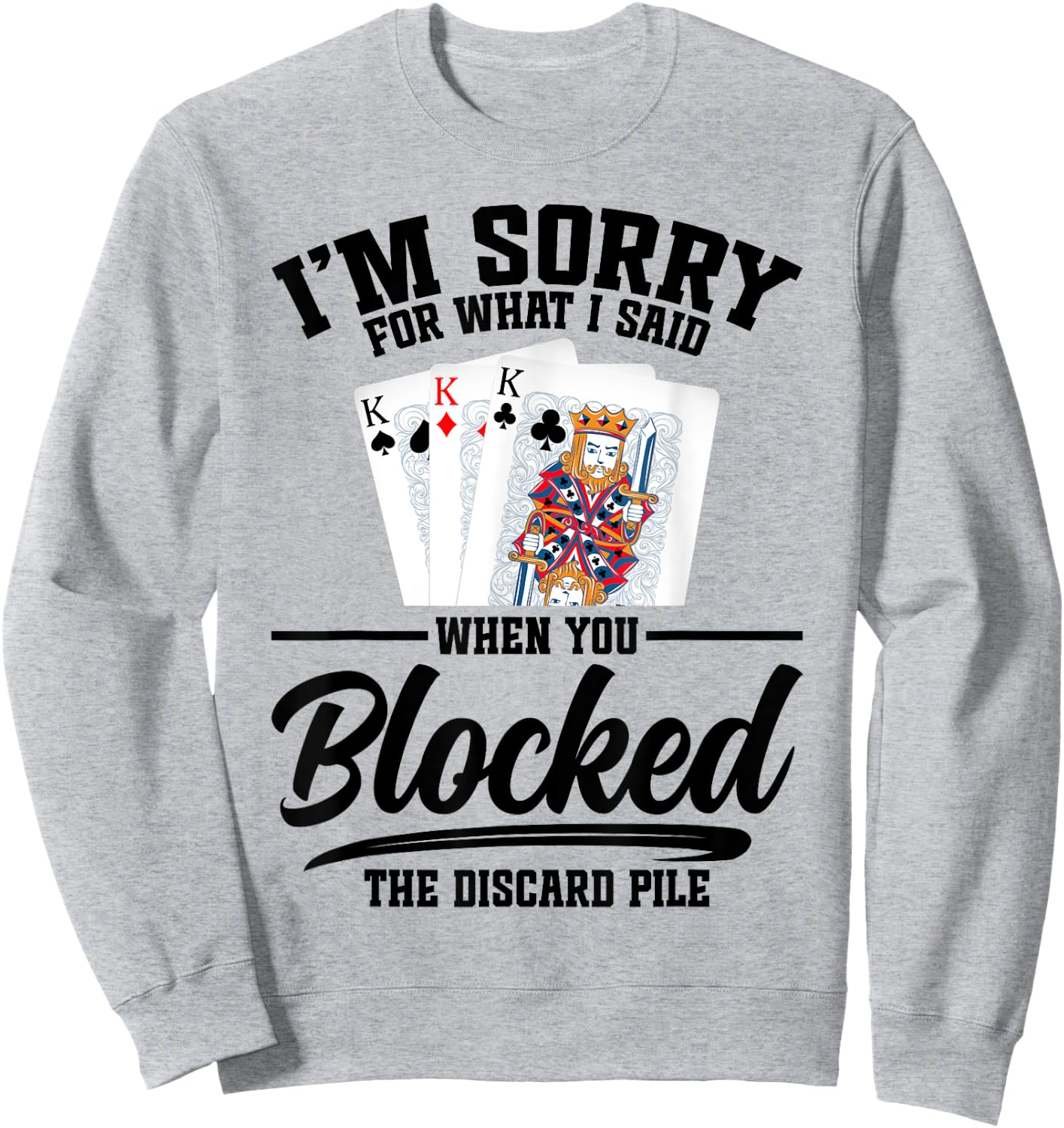 Hand & Foot Player Card Holder Game Set Tray Hand Foot Sweatshirt - Sweatshirt | Ash