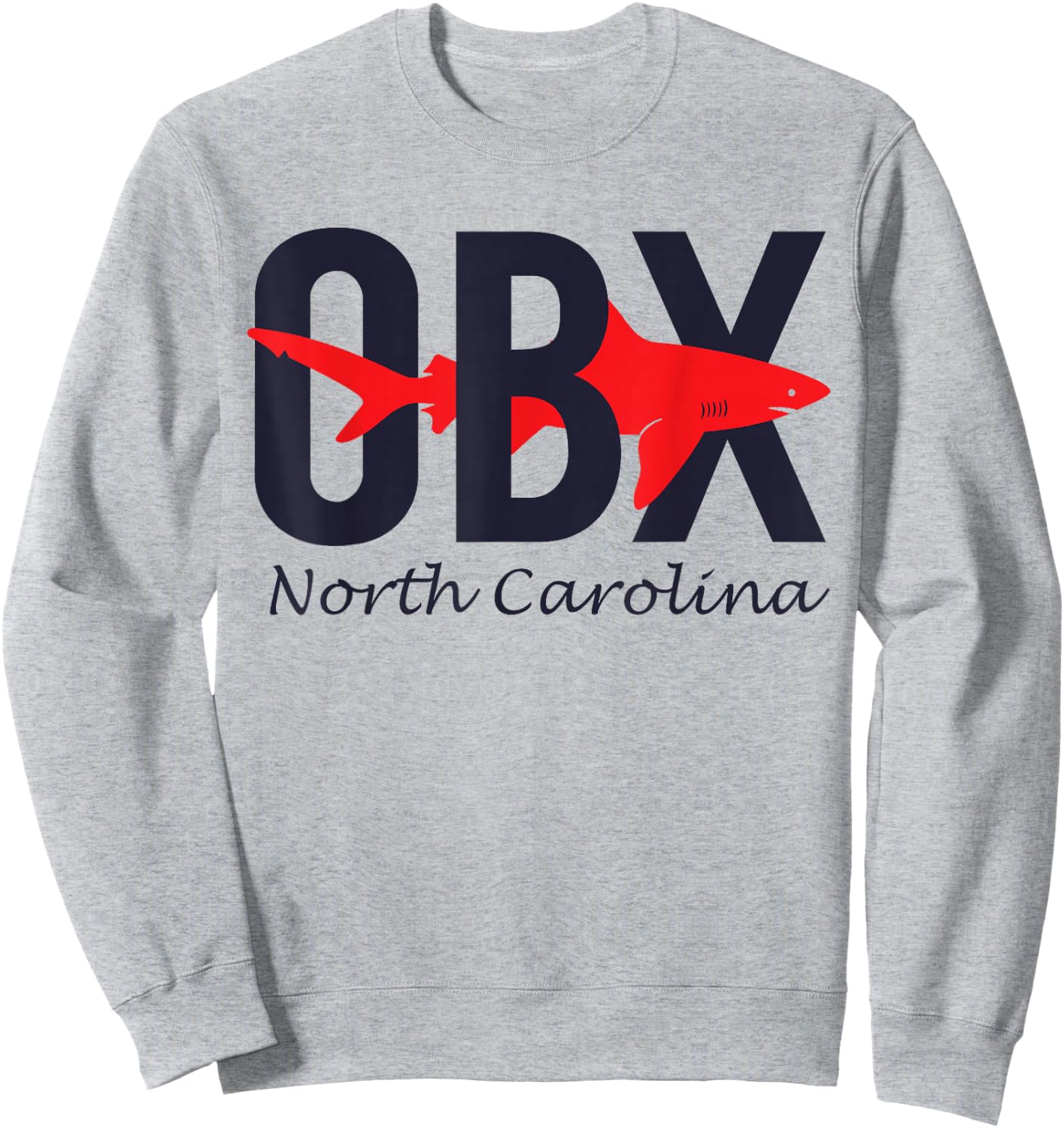 Outer Banks of North Carolina T Shirt OBX Shark Sweatshirt - Sweatshirt | Ash
