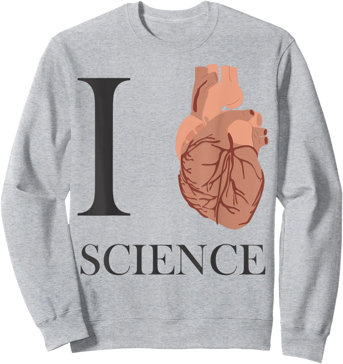 I Love Heart Science T Shirt - Biology Teacher Medicine Women Girls Kids Sweatshirt - Sweatshirt | Ash
