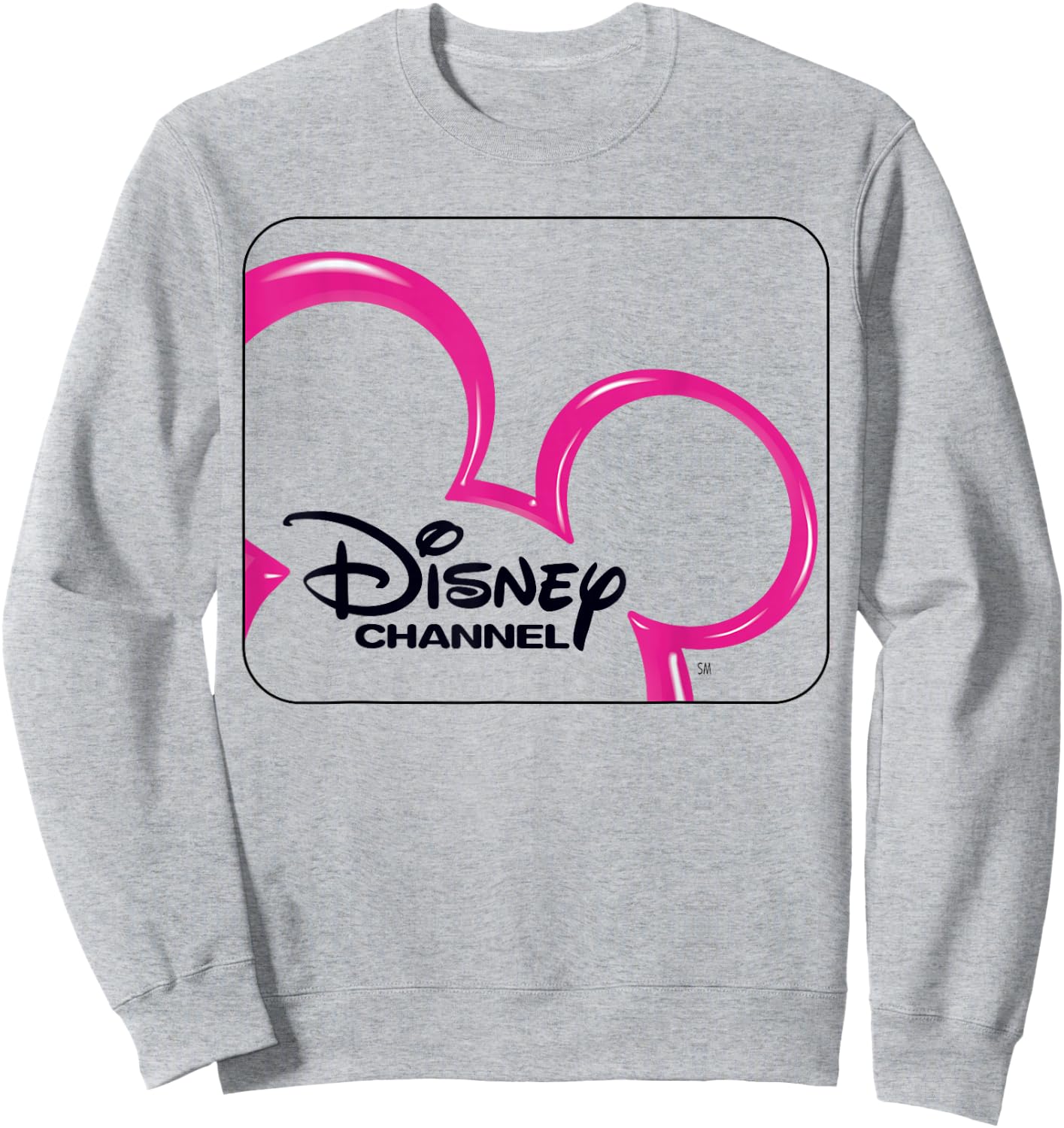 Disney Channel Official Mickey Mouse Pink Retro 2000s Logo Sweatshirt - Sweatshirt | Ash