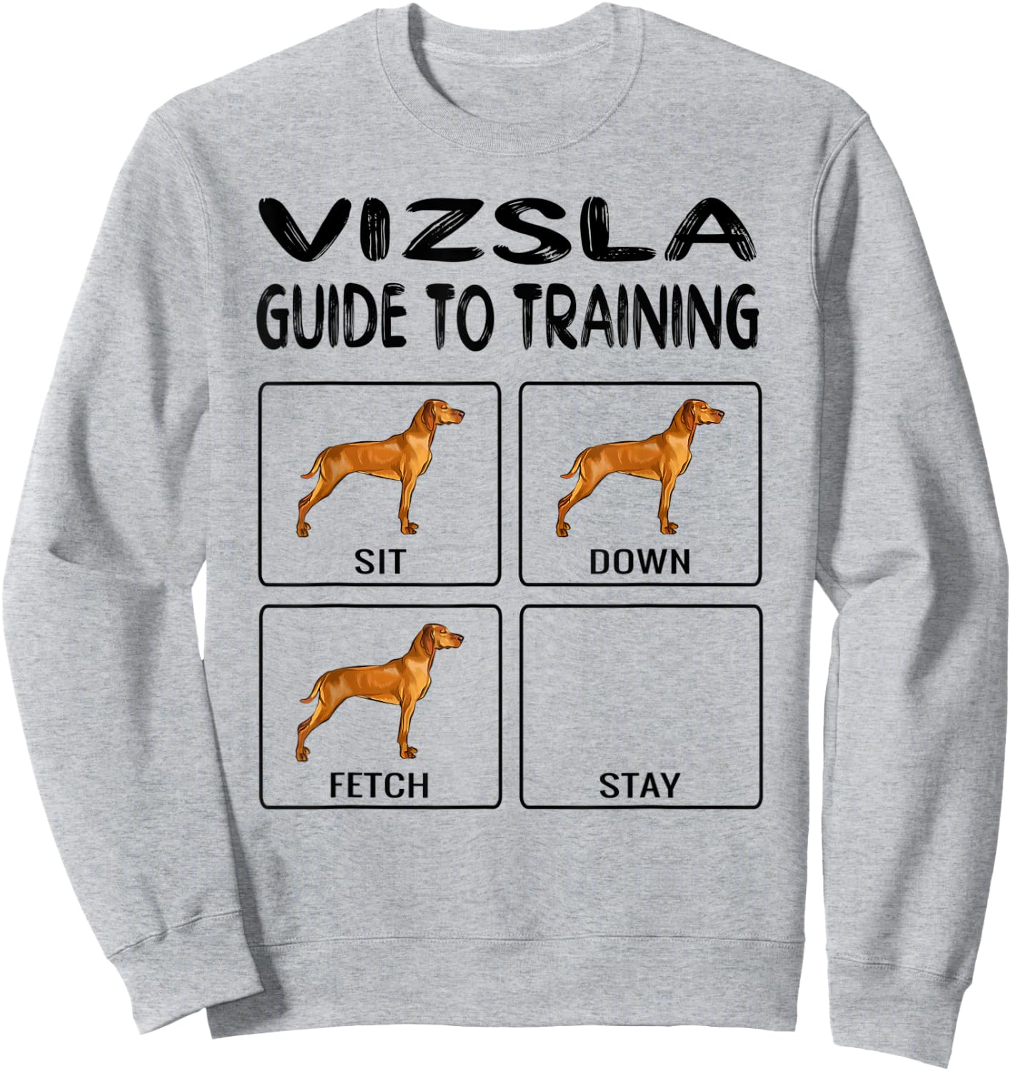 Vizsla Guide To Training Dog Obedience Men Women Kids Sweatshirt - Sweatshirt | Ash