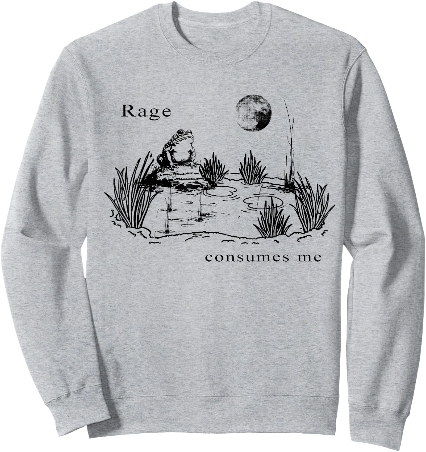rage consumes me frog funny Vintage Frog nature Sweatshirt - Sweatshirt | Ash