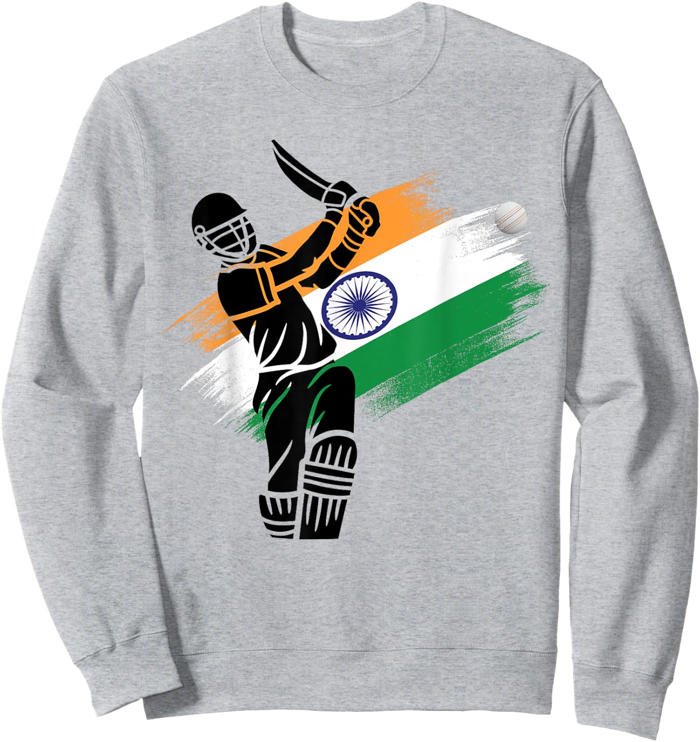 India Cricket 2024 Jersey Indian Cricket Squad Flag of India Sweatshirt - Sweatshirt | Ash