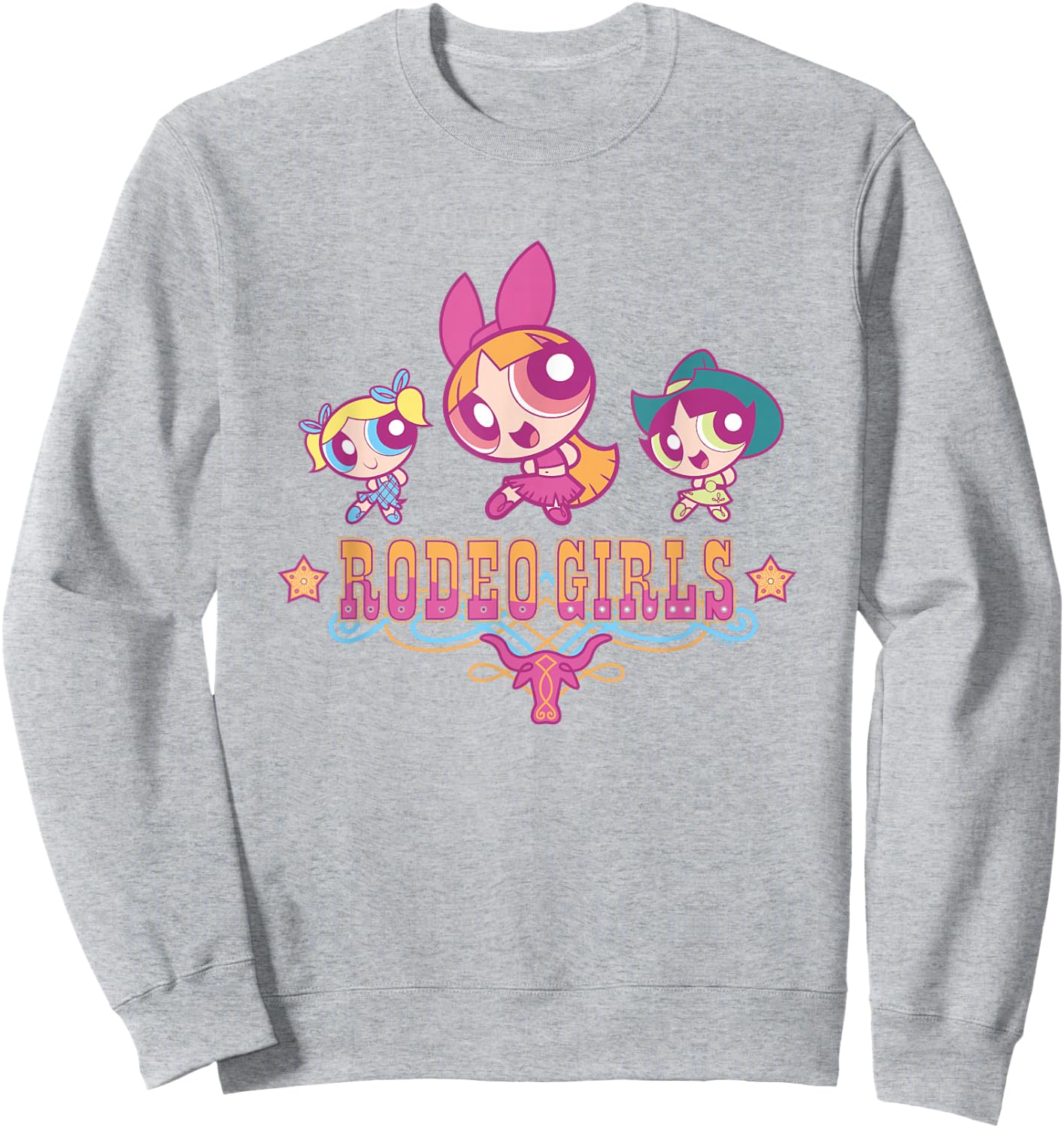 The Powerpuff Girls Rodeo Girls Group Shot Vintage Sweatshirt - Sweatshirt | Ash