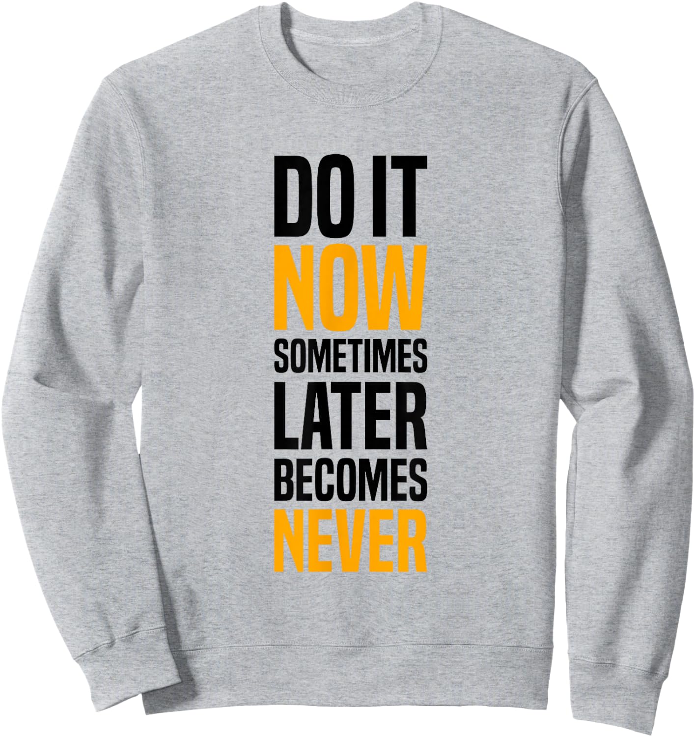 Do It Now, Sometimes Later Becomes Never, Gym Motivation Sweatshirt - Sweatshirt | Ash