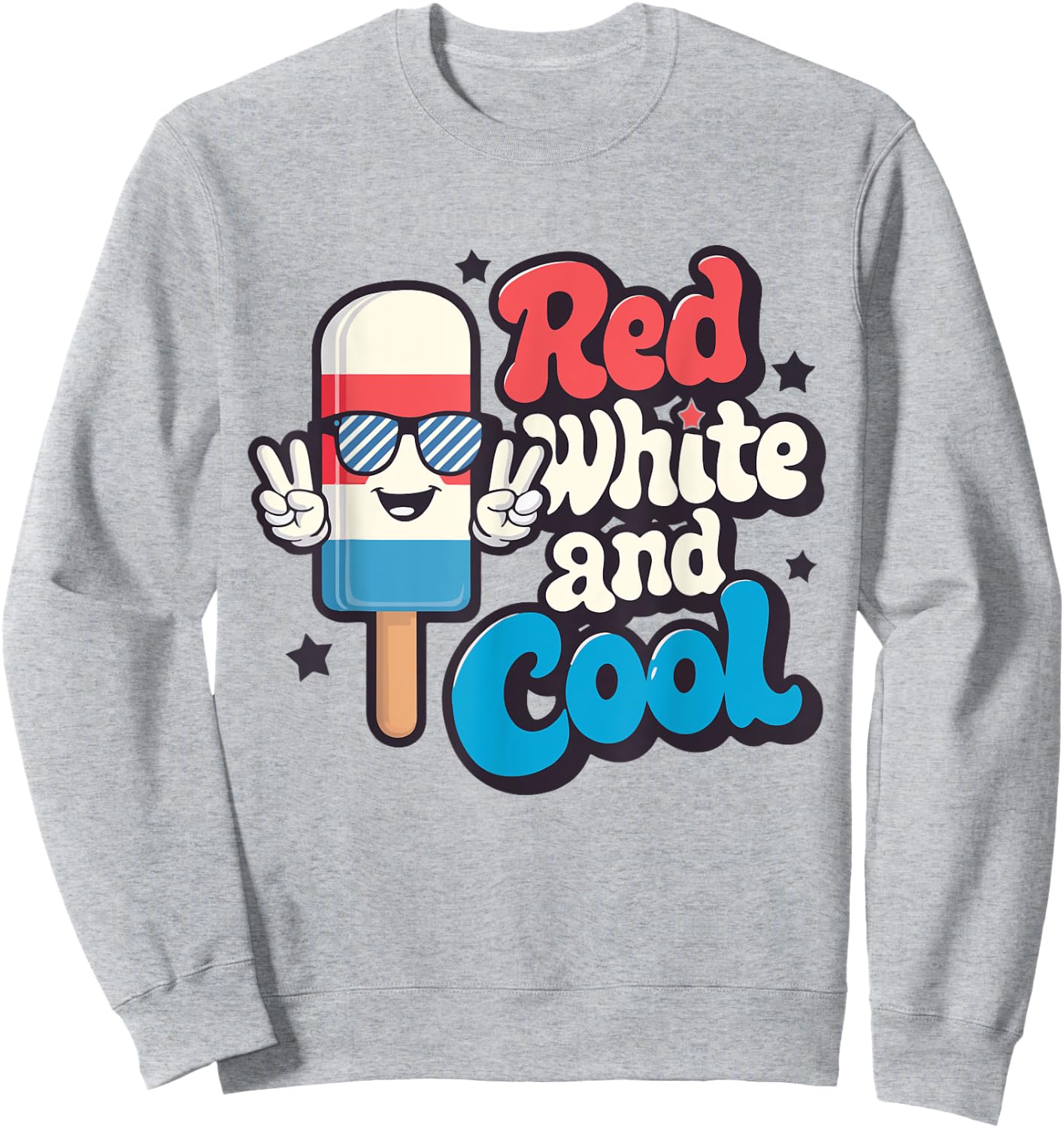 Red White And Cool 4th Of July Popsicle Ice Cream Patriotic Kids Men Sweatshirt - Sweatshirt | Ash