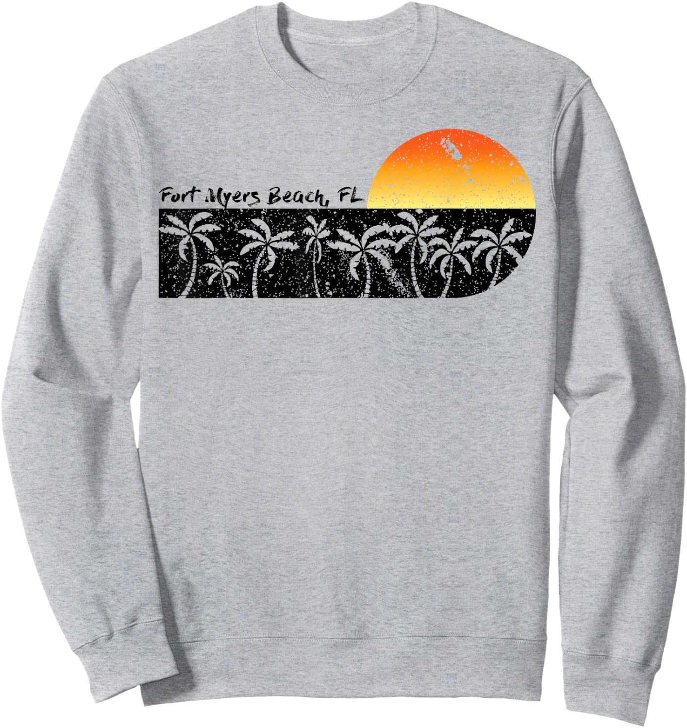 Retro Fort Myers Beach Florida Beach Sunset Sweatshirt - Sweatshirt | Ash