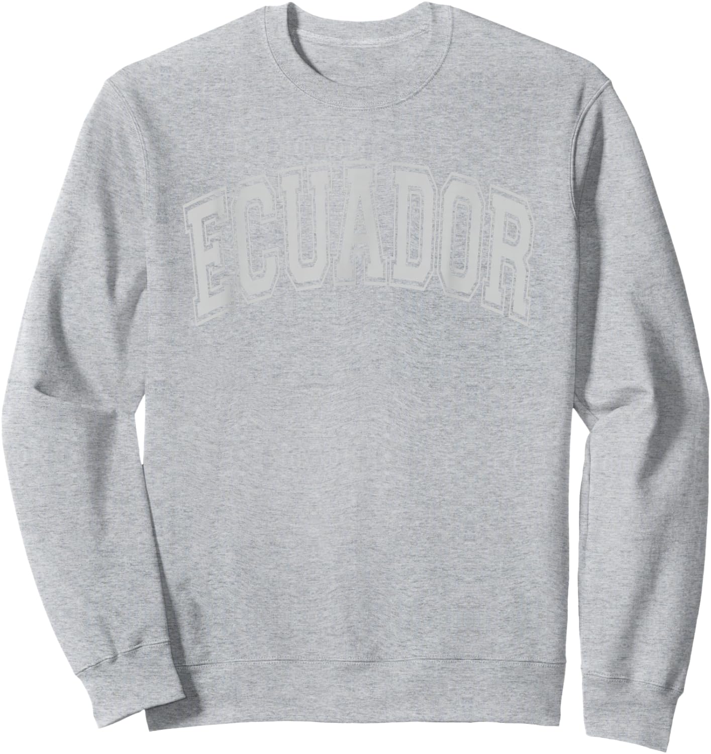Ecuador Arched Style Text White with Gray Print Sweatshirt - Sweatshirt | Ash