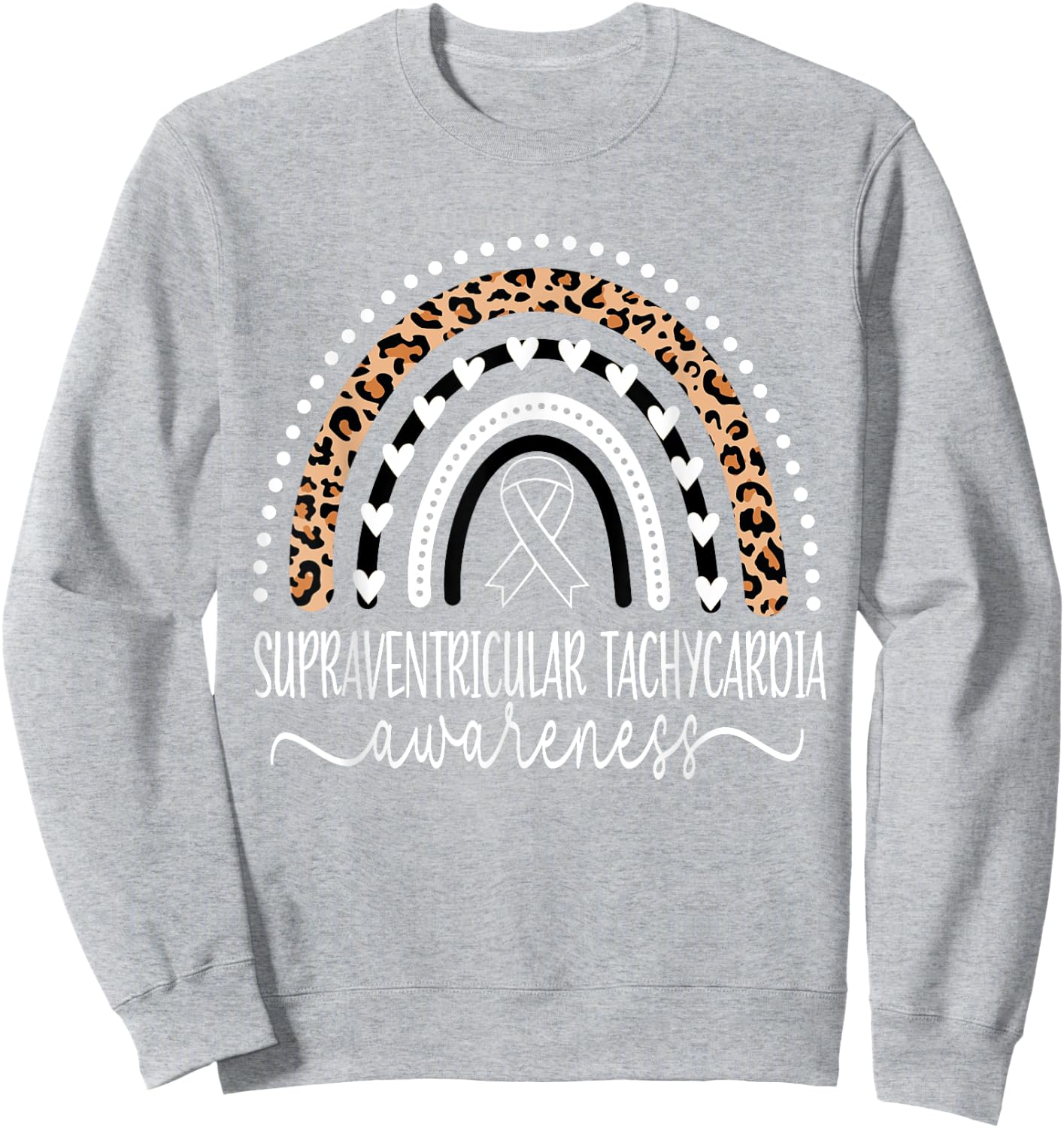 supraventricular tachycardia SVT Awareness Wear Red Rainbow Sweatshirt - Sweatshirt | Ash