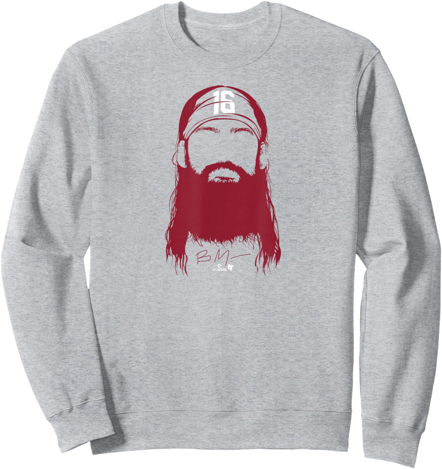 Brandon Marsh - Philly Beard (Blue) - Philadelphia Baseball Sweatshirt - Sweatshirt | Ash