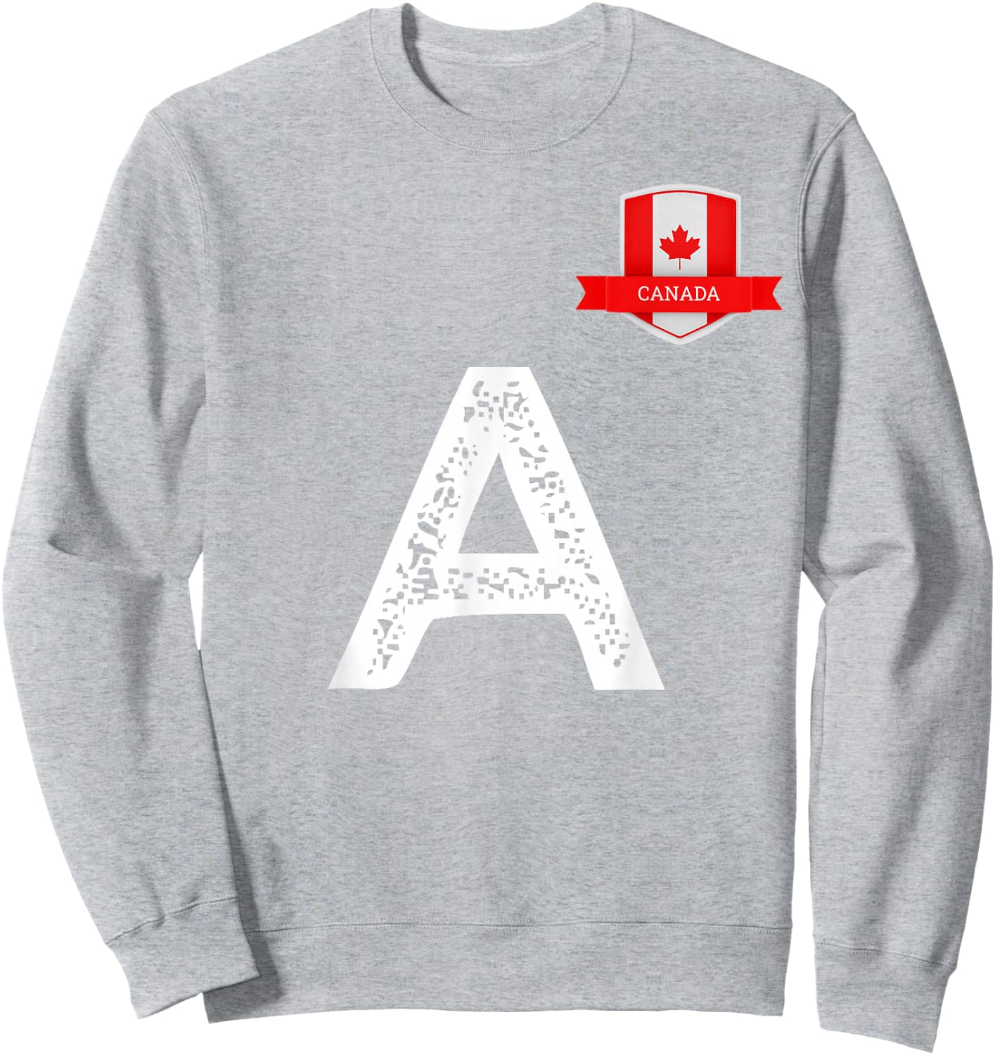 Canada Human-Flag Letter A Canadian Sweatshirt - Sweatshirt | Ash