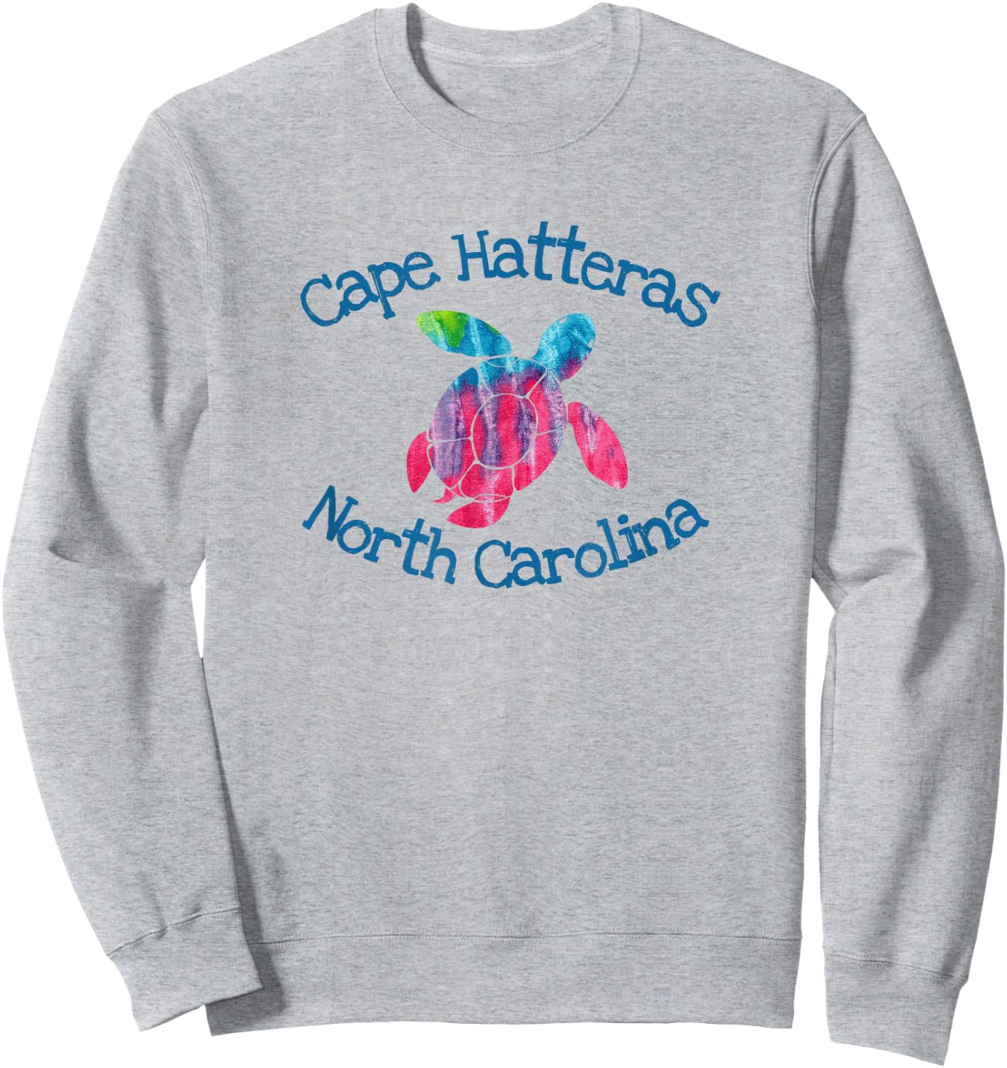 Cape Hatteras Coastal Wildlife Watercolor Loggerhead Turtle Sweatshirt - Sweatshirt | Ash