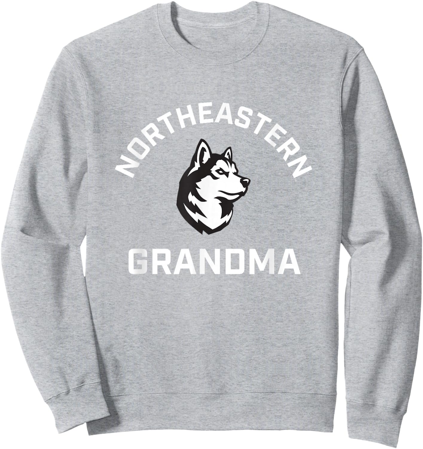 Campus Lab Northeastern University NEU Huskies Arched Grandma - Red, -Adult, Short Sleeve, X-Small Sweatshirt - Sweatshirt | Ash
