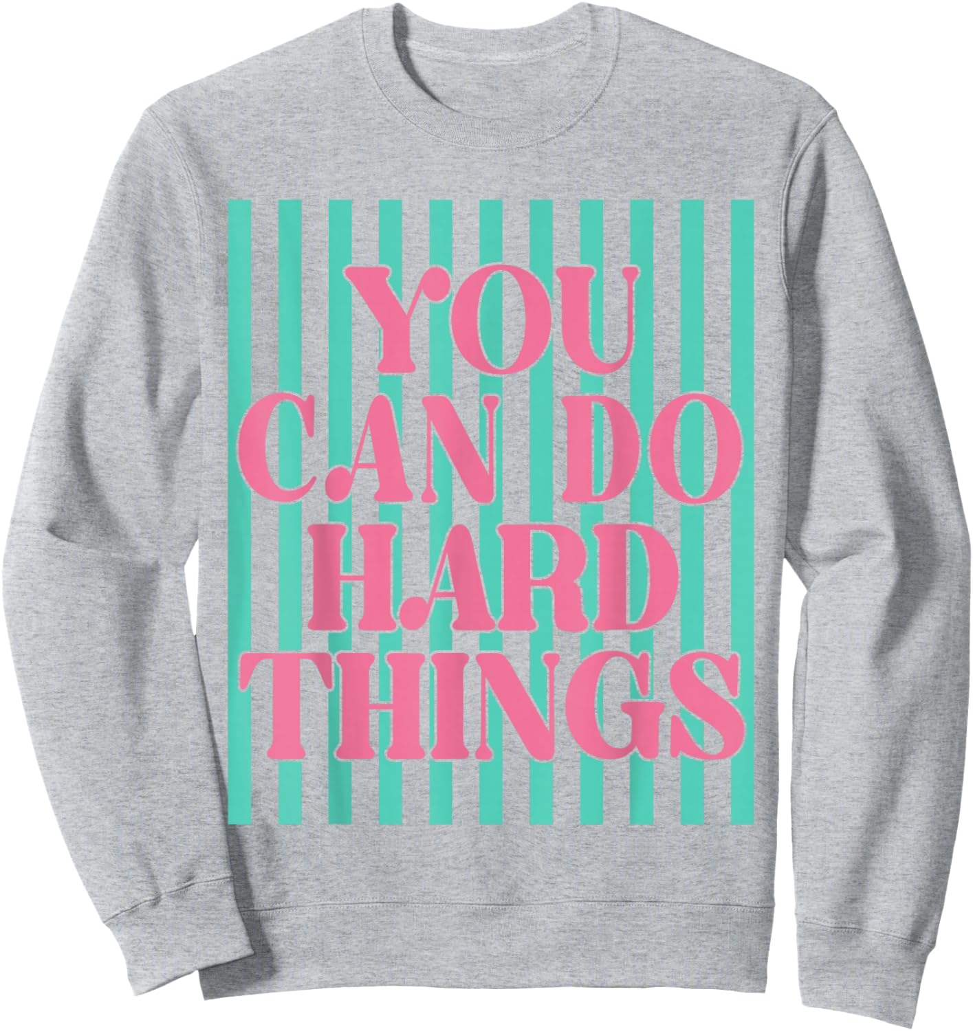 Retro Stripes You Can Do Hard Things Test Day Teachers Kids Sweatshirt - Sweatshirt | Ash