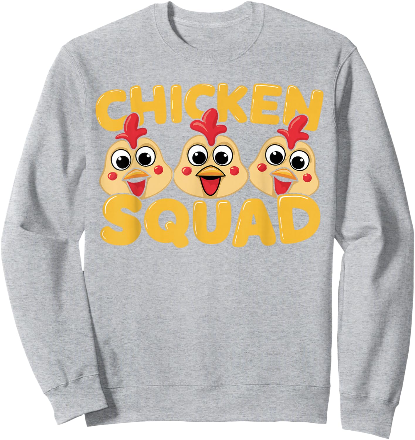 Kids Chicken Shirts for Chicken Lovers Chicken Squad | Kids Chicken Sweatshirt - Sweatshirt | Ash
