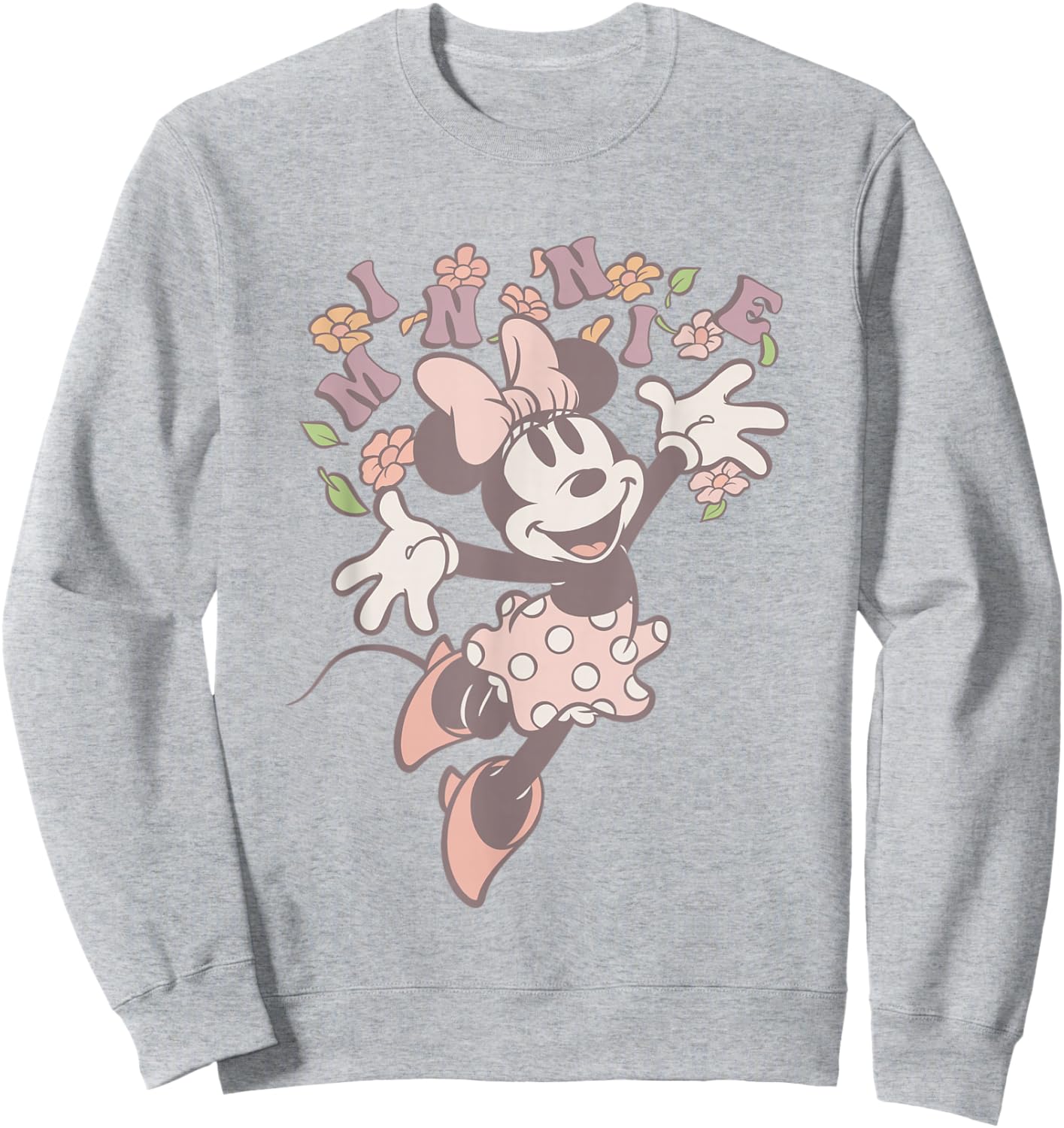 Disney Minnie Mouse Classic Minnie with Flowers Sweatshirt - Sweatshirt | Ash