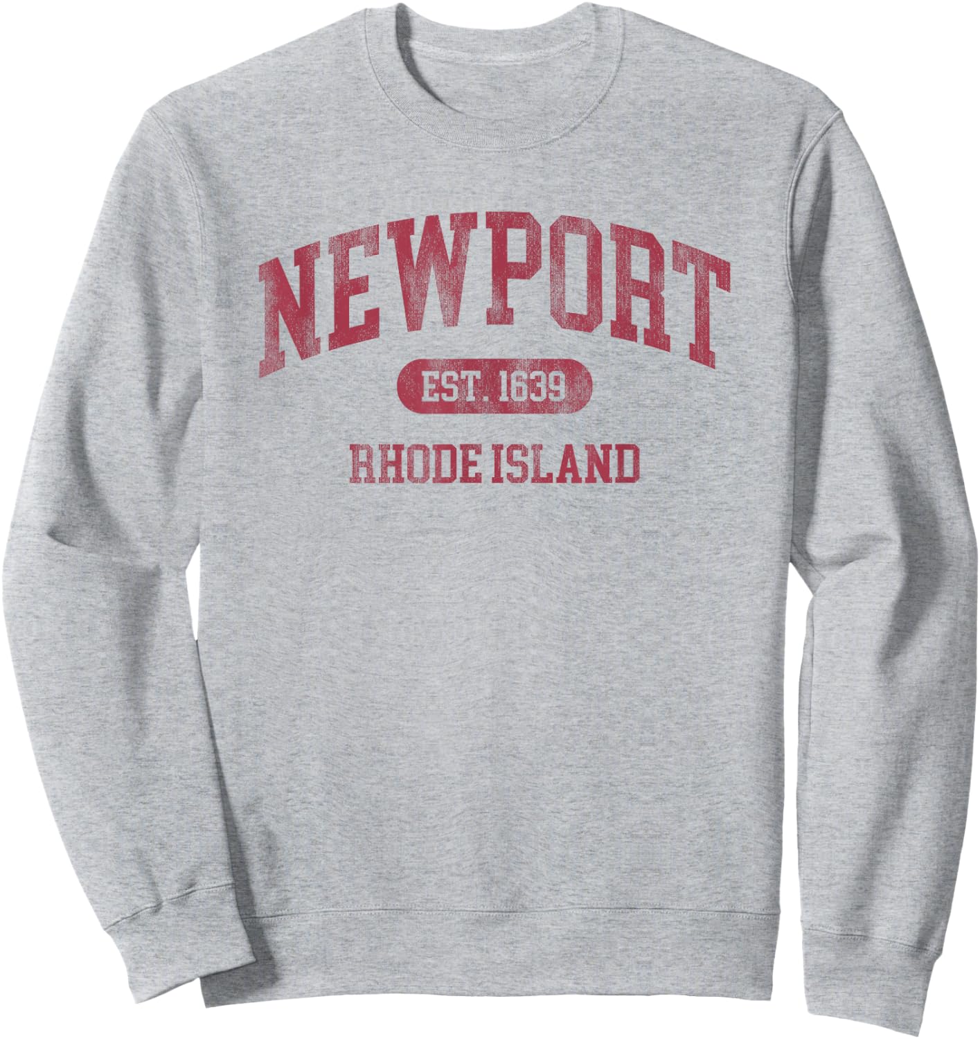 Vintage Newport Rhode Island Established 1639 Retro Souvenir Sweatshirt - Sweatshirt | Ash