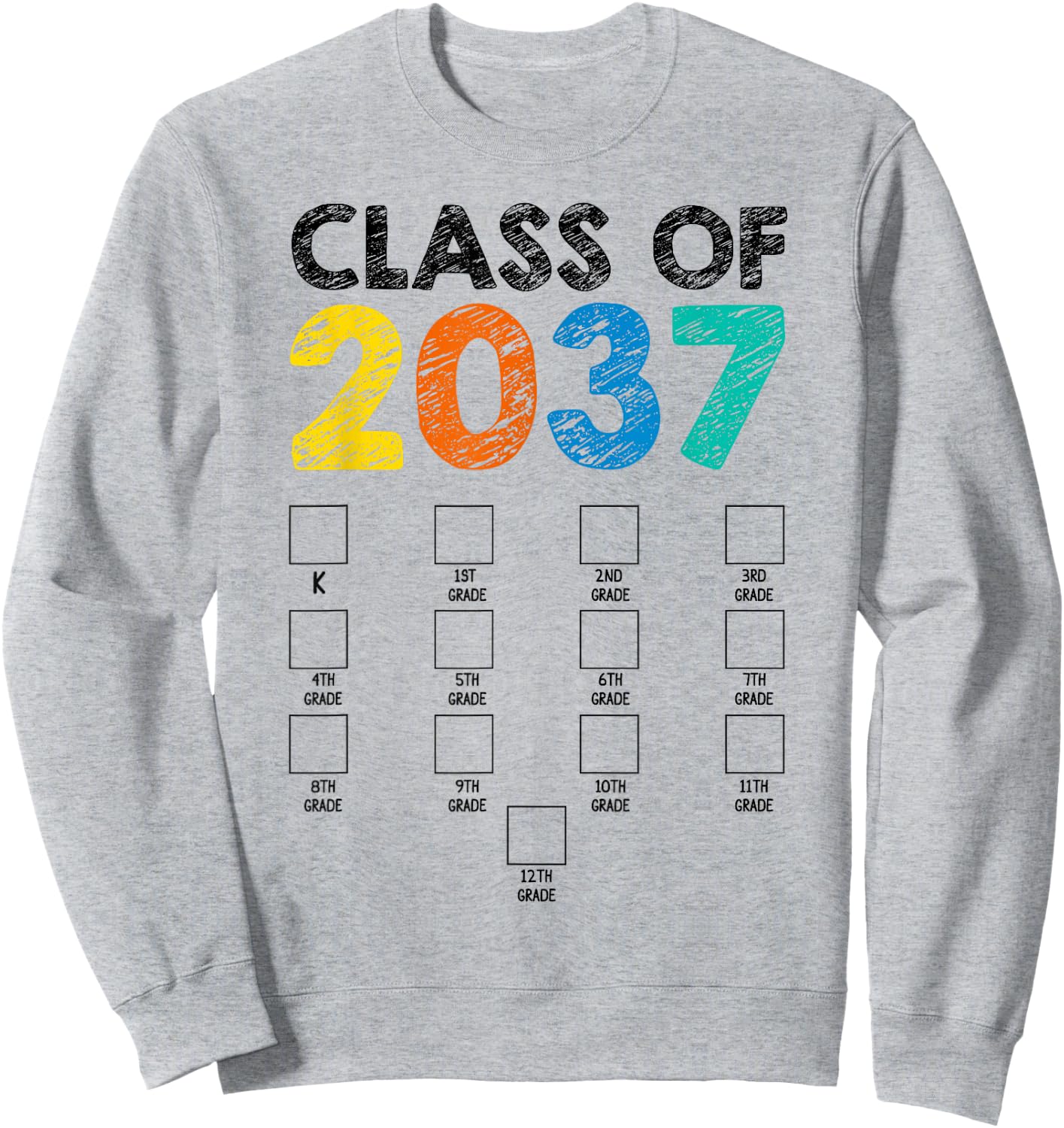 Class of 2037 Grow With Me First Day School Back to School Sweatshirt - Sweatshirt | Ash